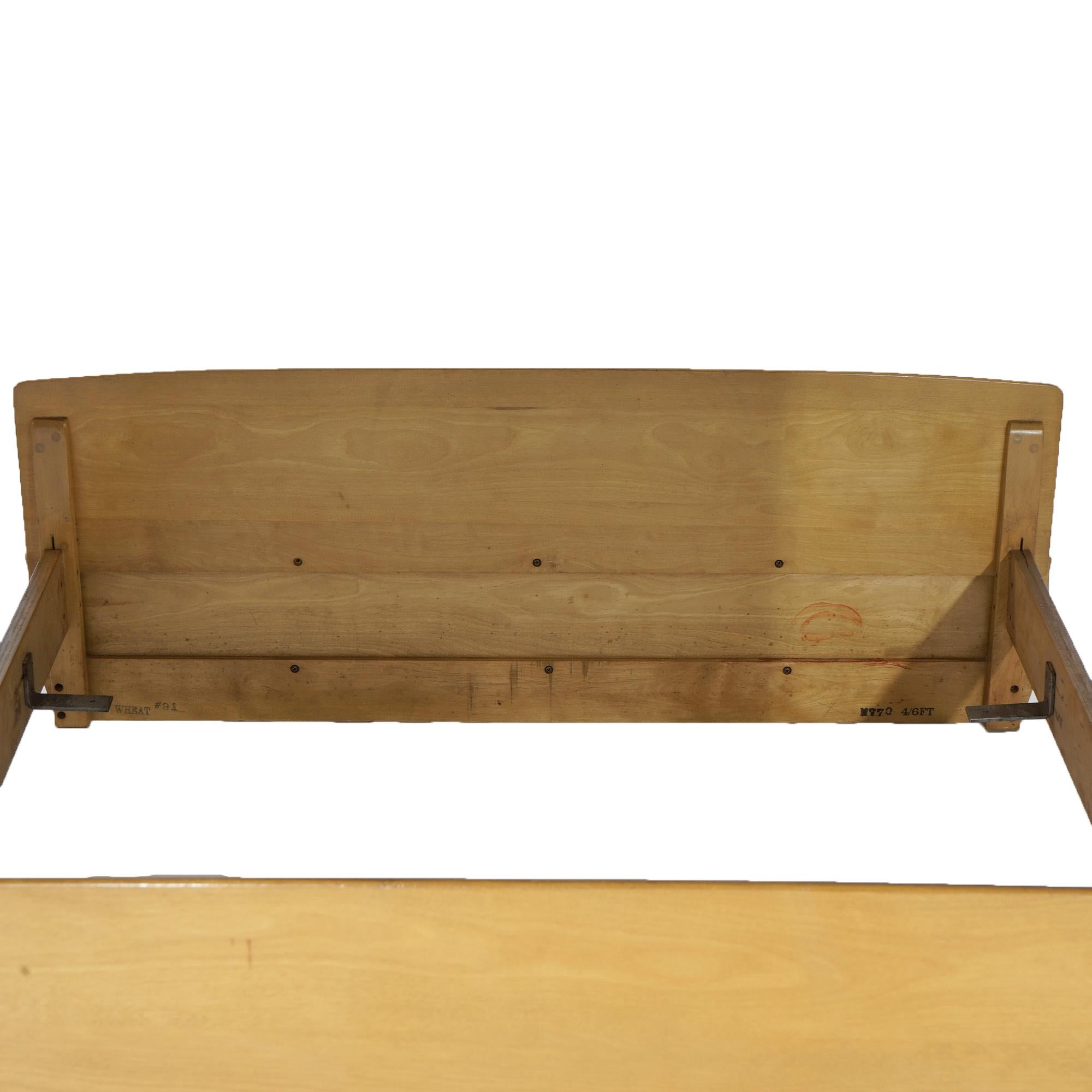 Birch Mid-Century Modern Heywood Wakefield Double Bed, Wheat Finish, circa 1950 For Sale