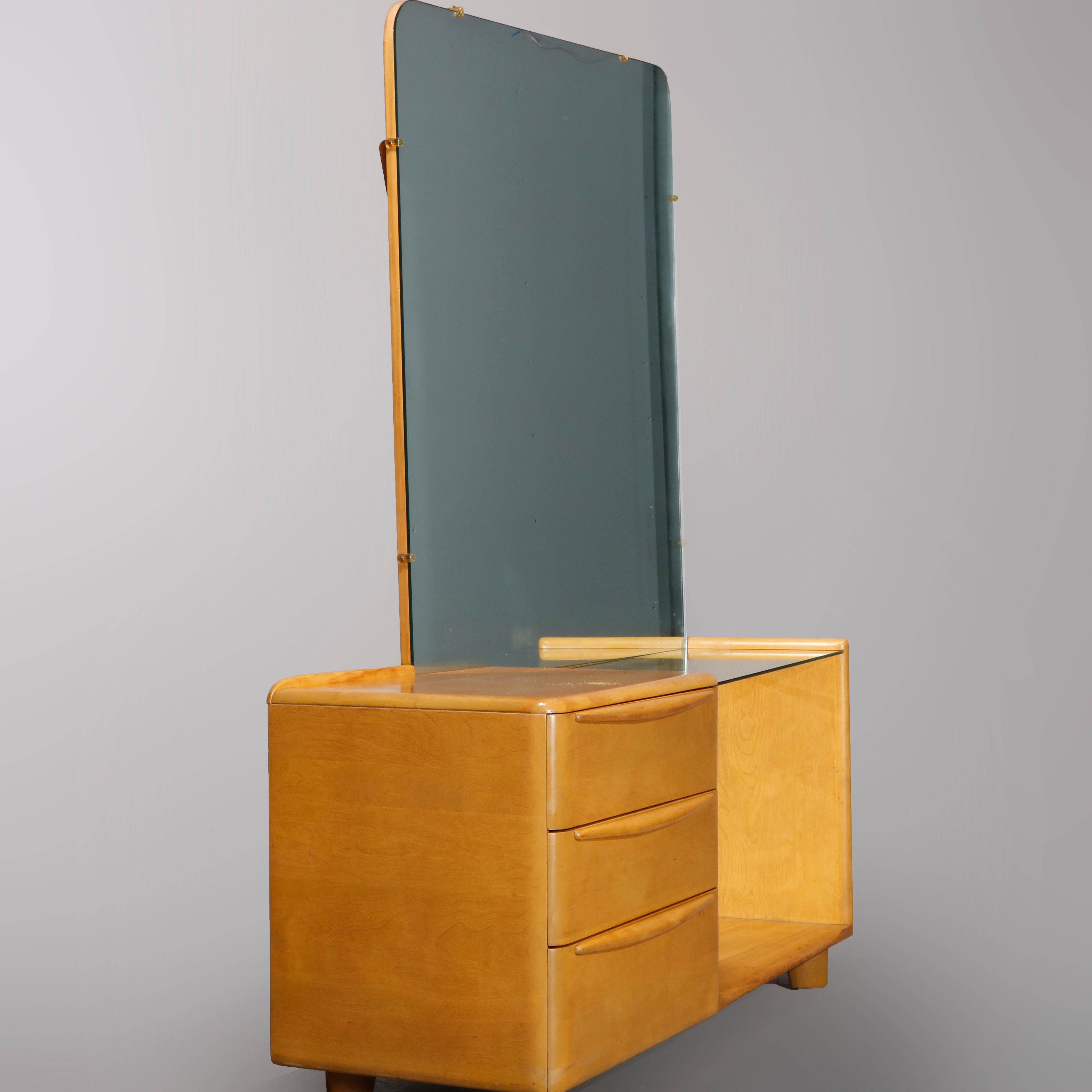 Mid-Century Modern Heywood Wakefield Encore Dressing Table in Wheat Finish, 1952 In Good Condition In Big Flats, NY