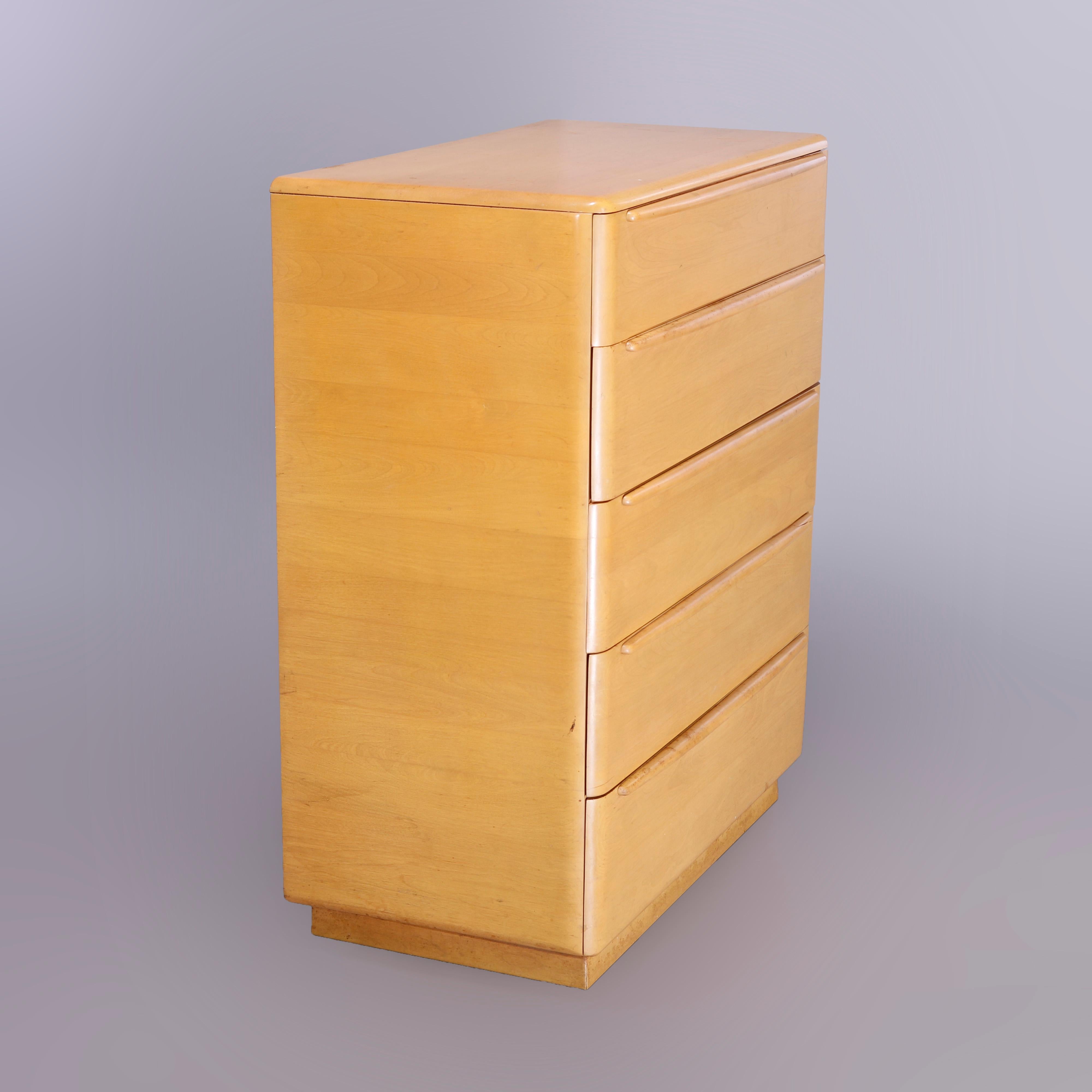 Wood Mid-Century Modern Heywood Wakefield Encore Tall Dresser, Wheat, Circa 1950