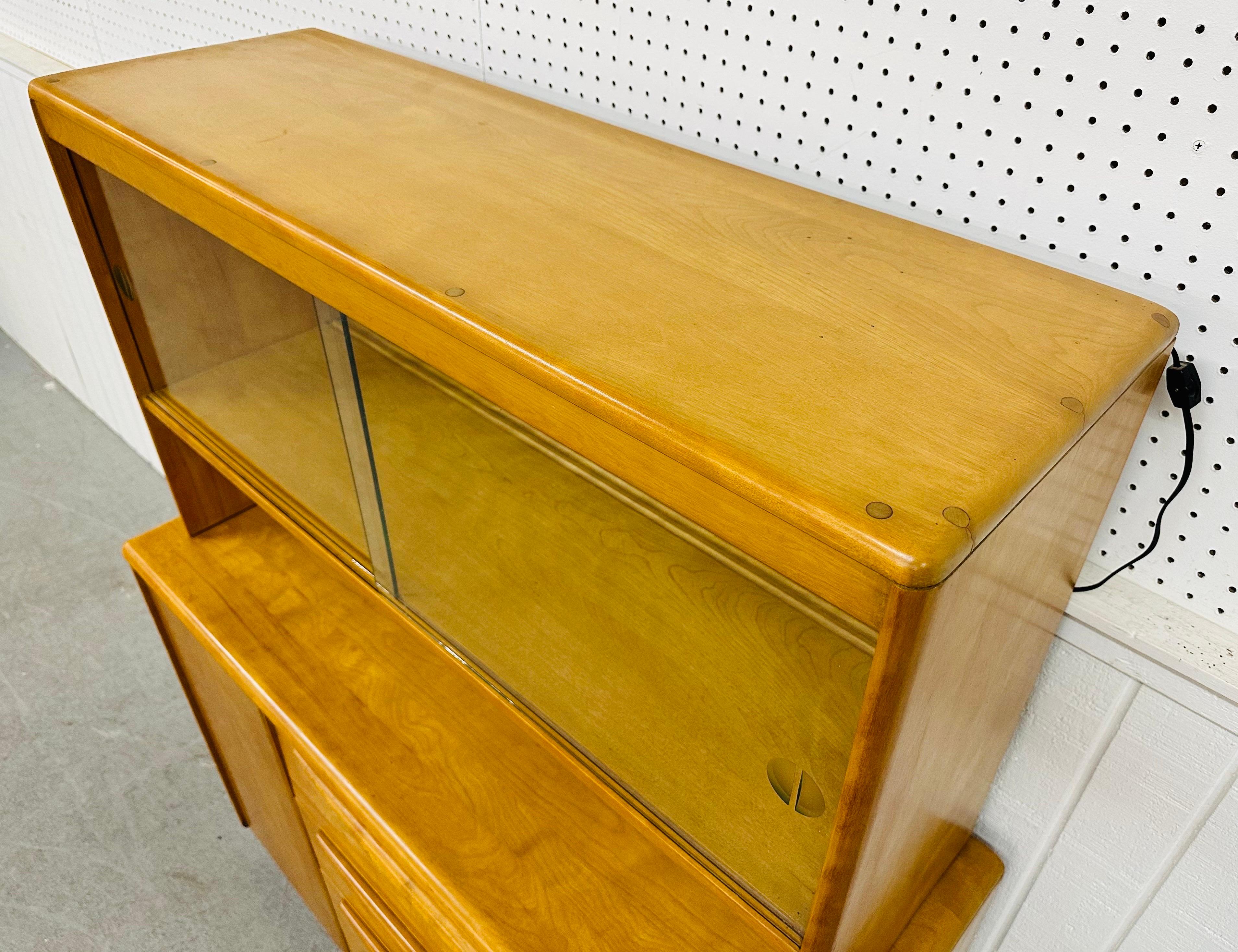 Glass Mid-Century Modern Heywood Wakefield Hutch