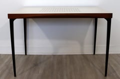 Mid-Century Modern Heywood Wakefield Laminate Top Side End Table Steel Legs 60s
