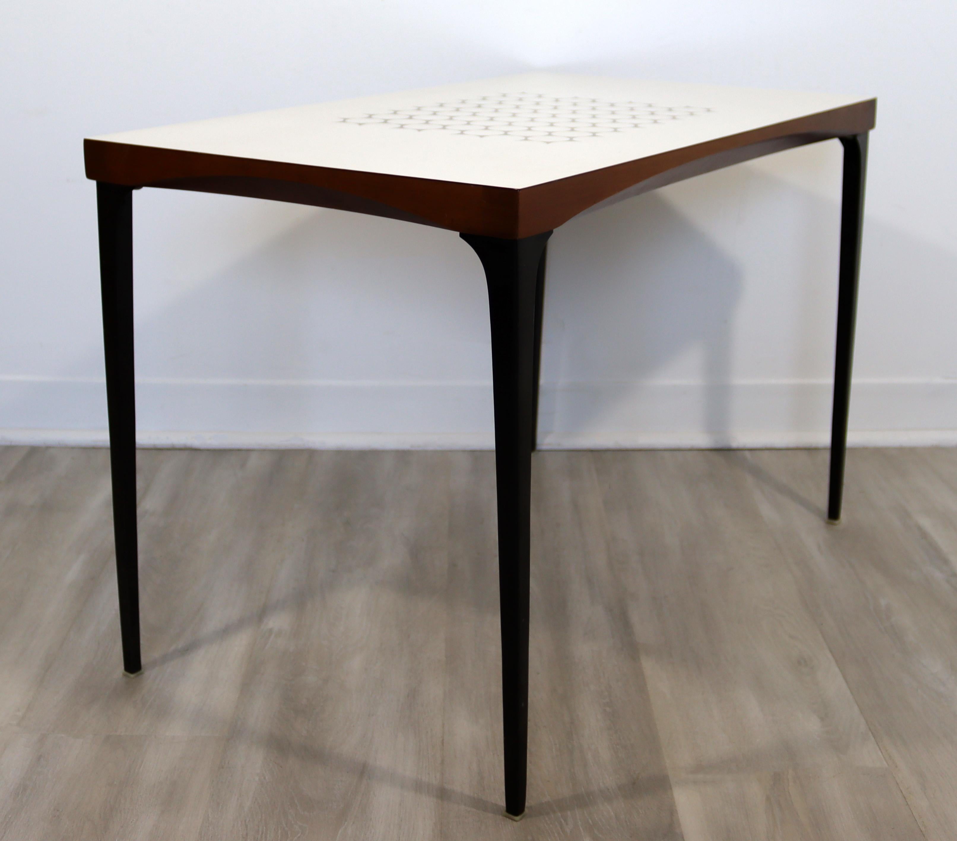 Mid-20th Century Mid-Century Modern Heywood Wakefield Laminate Top Side End Table Steel Legs 60s