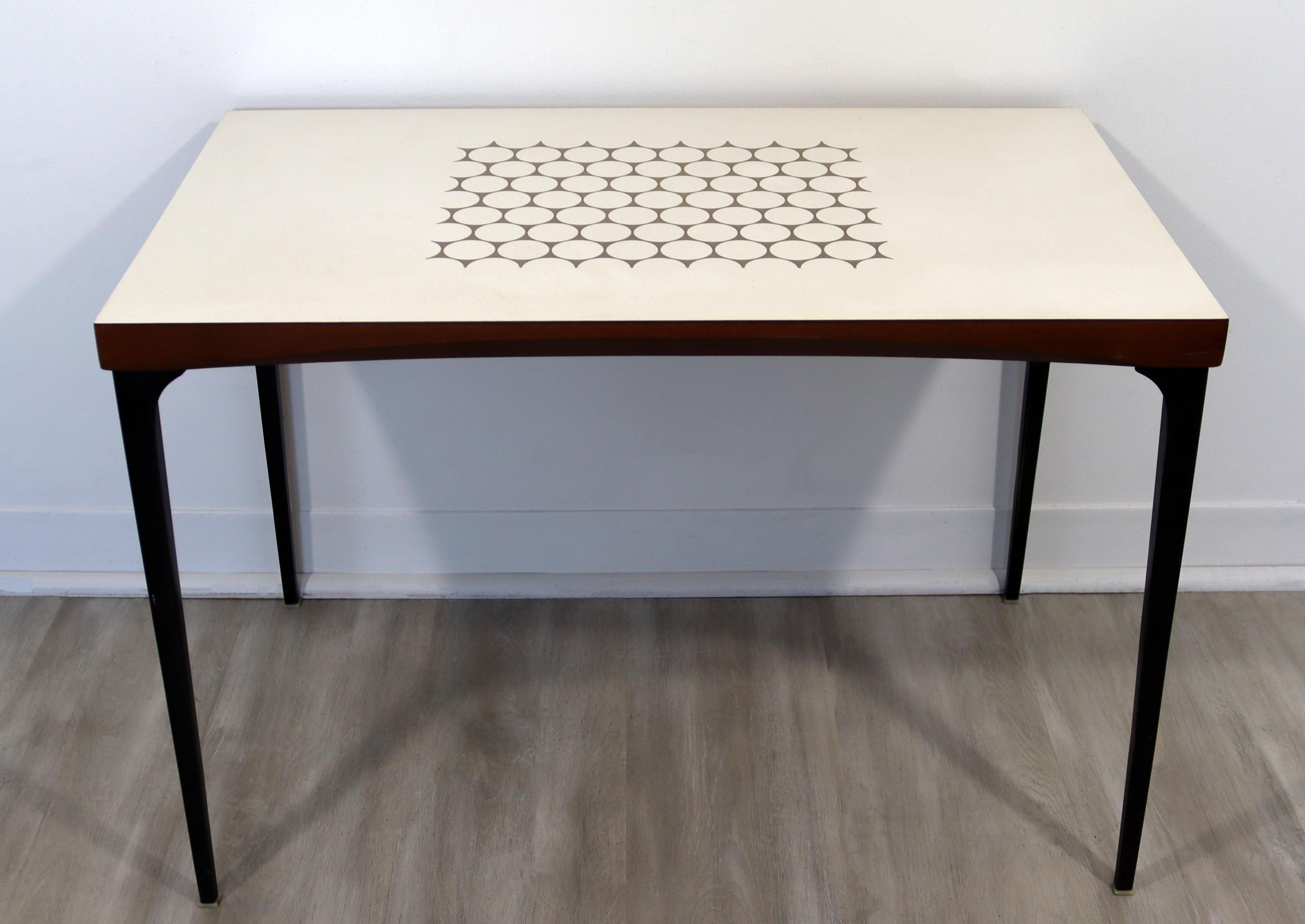 Mid-Century Modern Heywood Wakefield Laminate Top Side End Table Steel Legs 60s 3