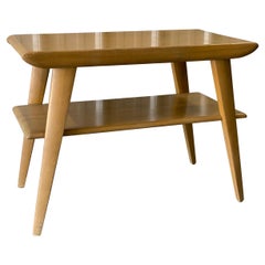Mid-Century Modern Heywood Wakefield Maple Two Tiered Side Table