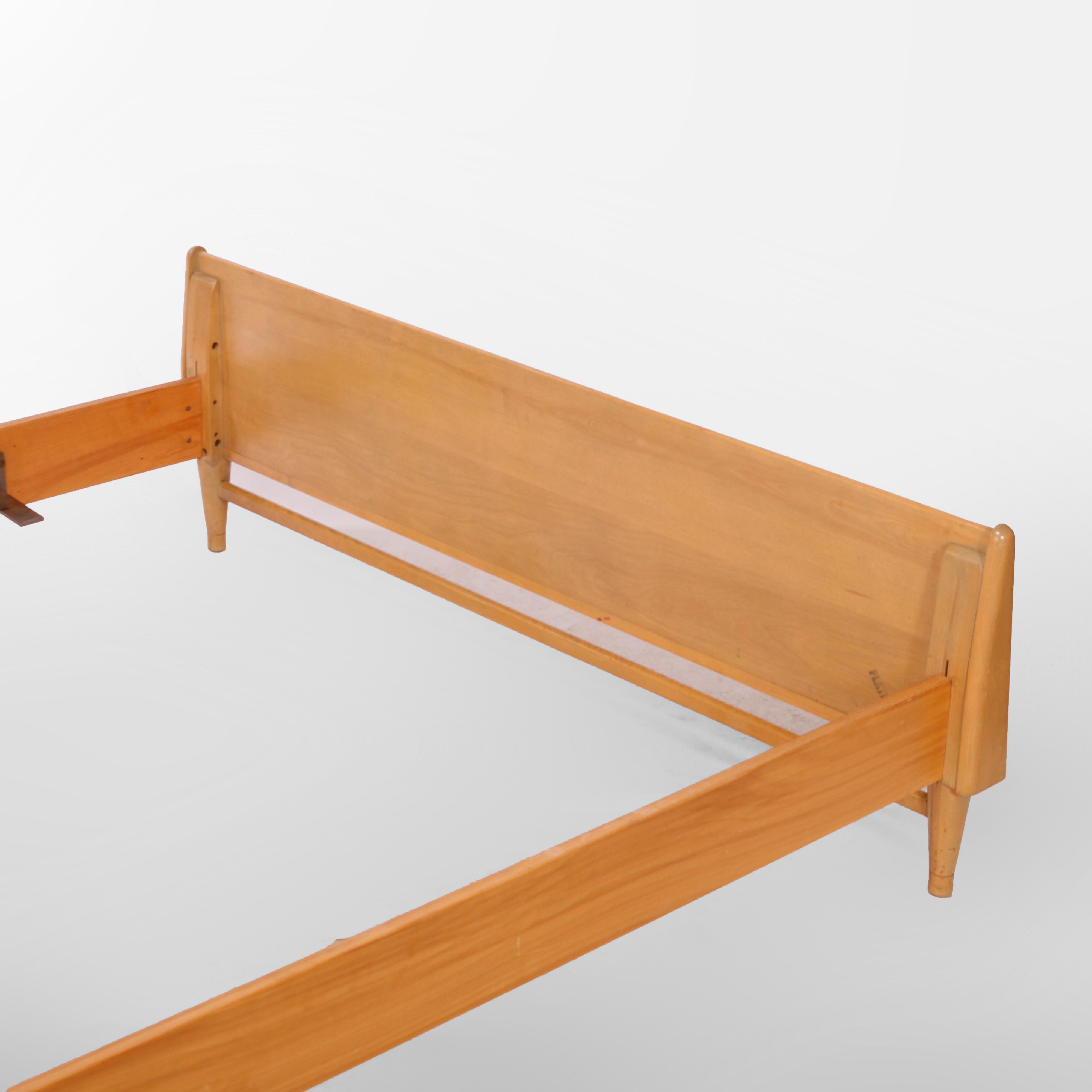 American Mid Century Modern Heywood Wakefield Platinum Double Bed Frame