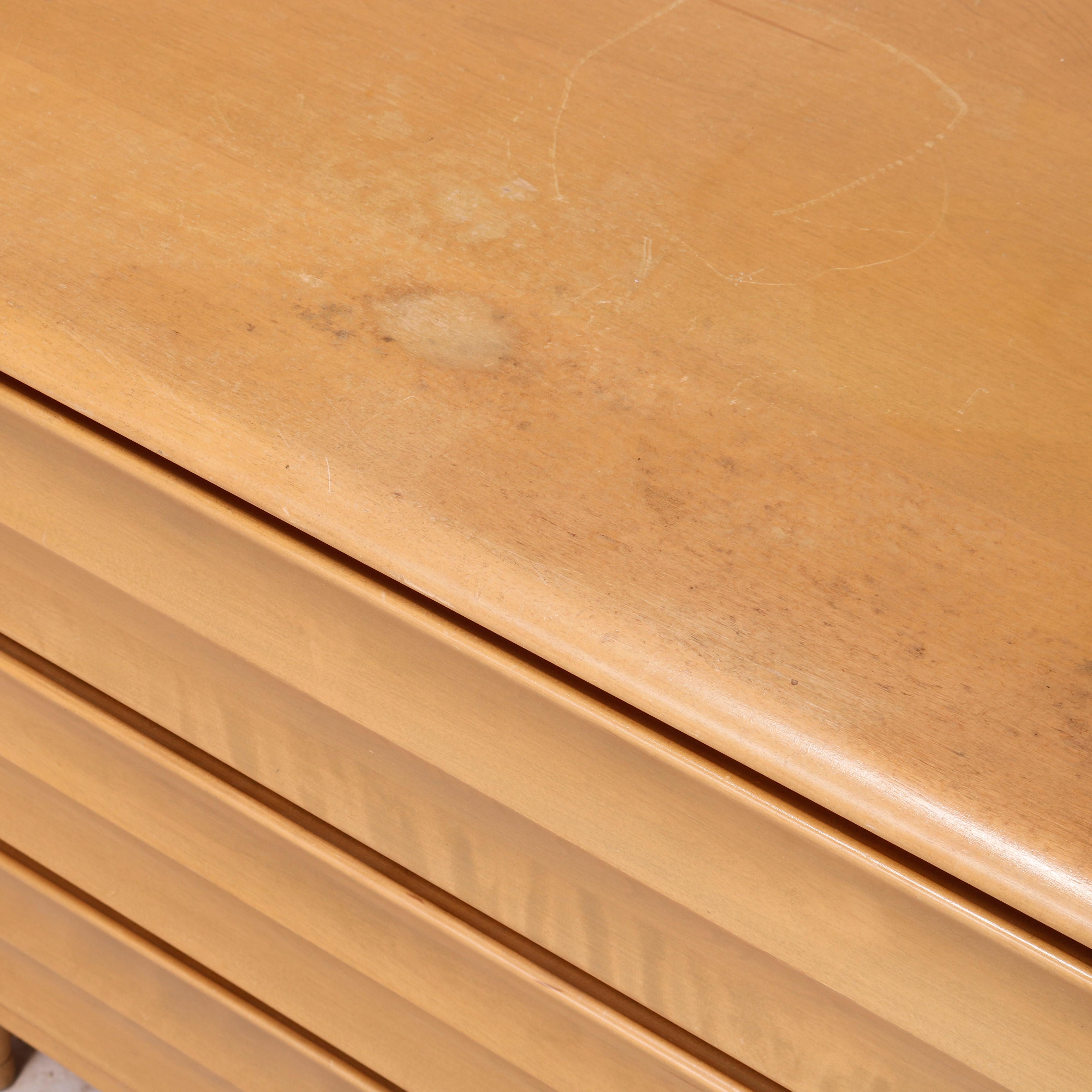 Mid Century Modern Heywood Wakefield Platinum Double Chest of Drawers, Harmonic 5