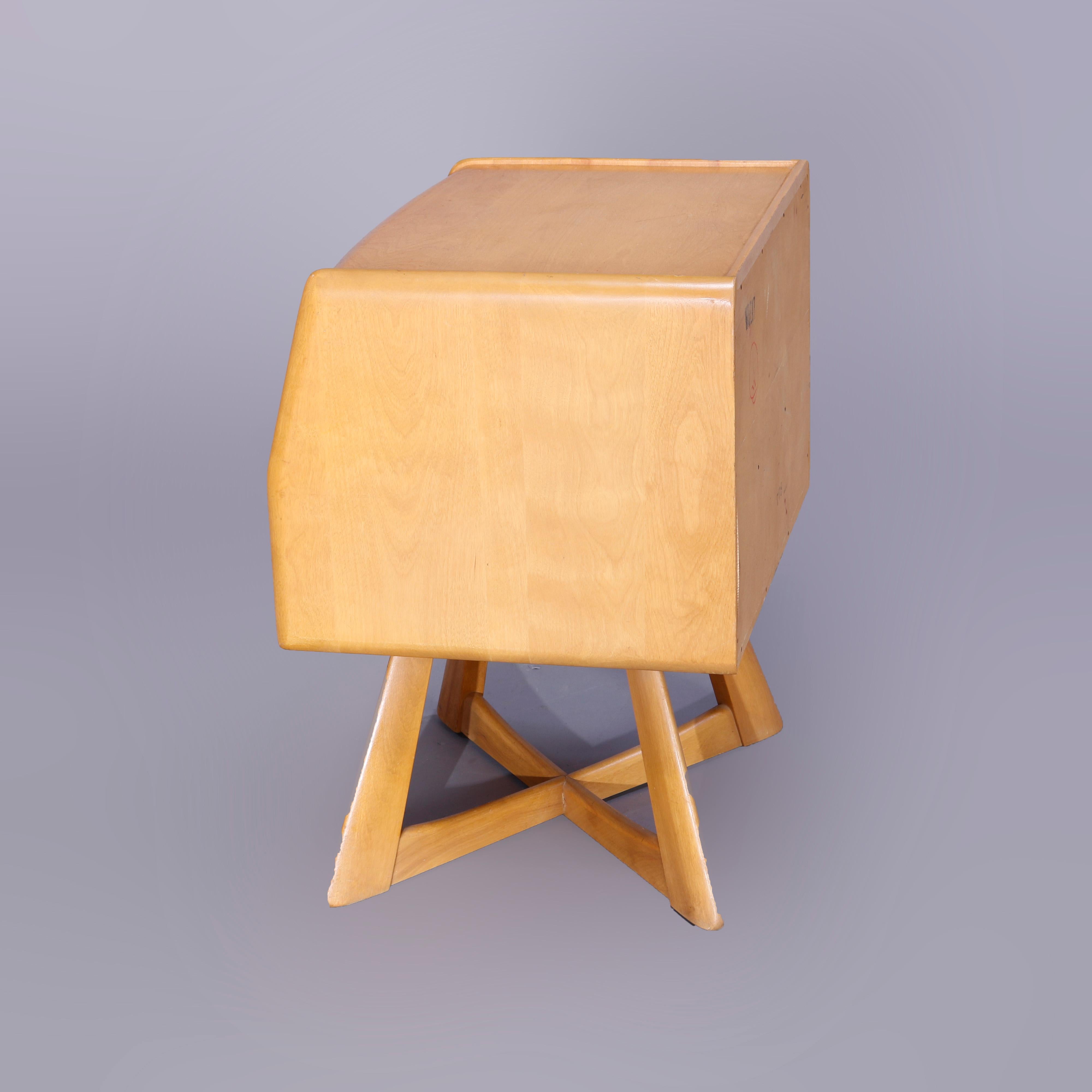 Mid-Century Modern Heywood Wakefield Sculptura Night Stand, Wheat, c1950 In Good Condition In Big Flats, NY