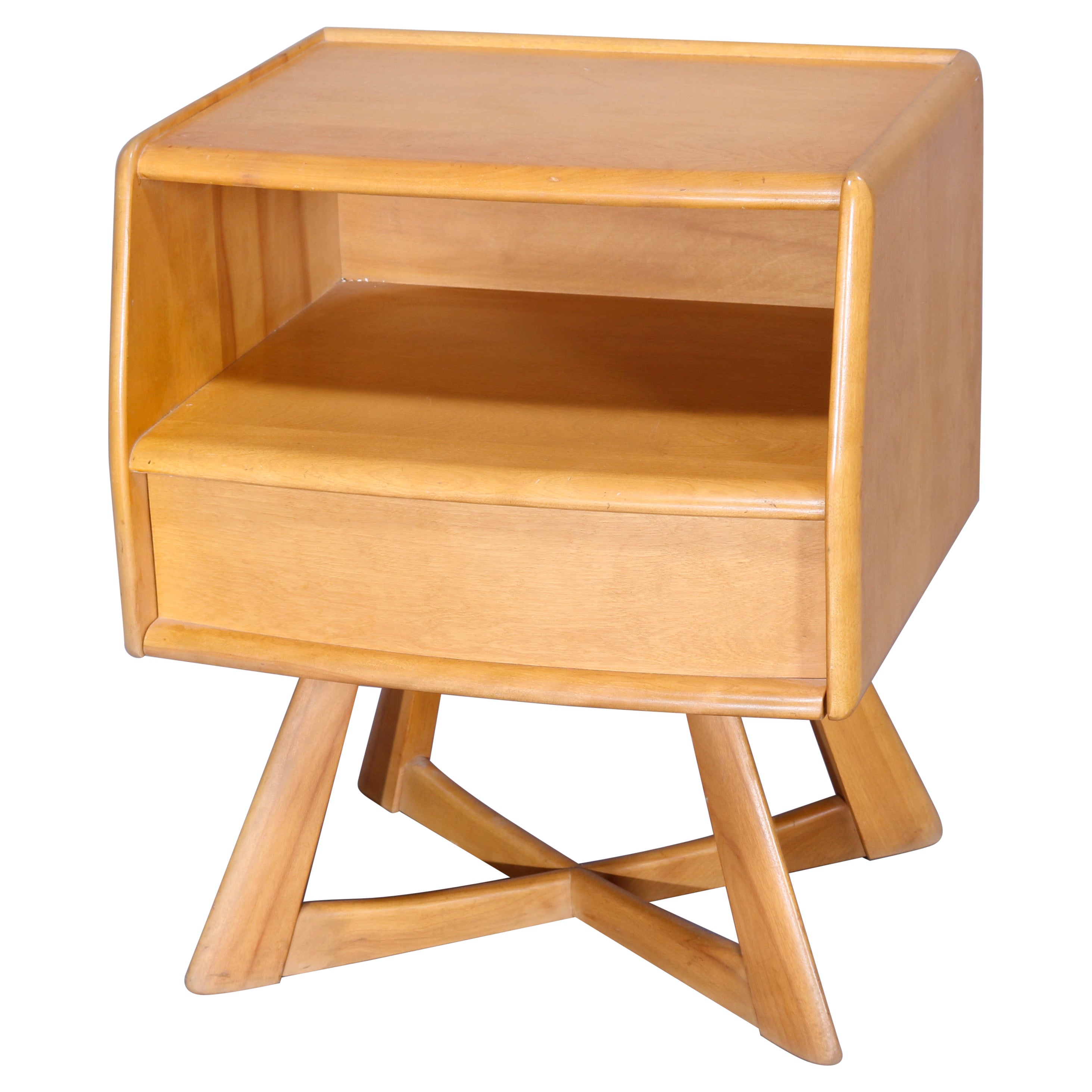 Mid-Century Modern Heywood Wakefield Sculptura Night Stand, Wheat, c1950