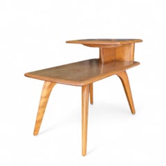 Mid Century Modern Heywood Wakefield Step Side Table Blonde Birch M1527G