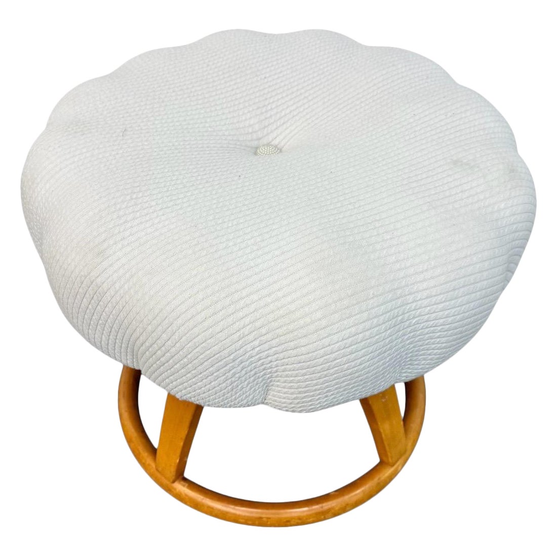Tabouret de vanité pivotant Heywood Wakefield moderne du milieu du siècle en vente