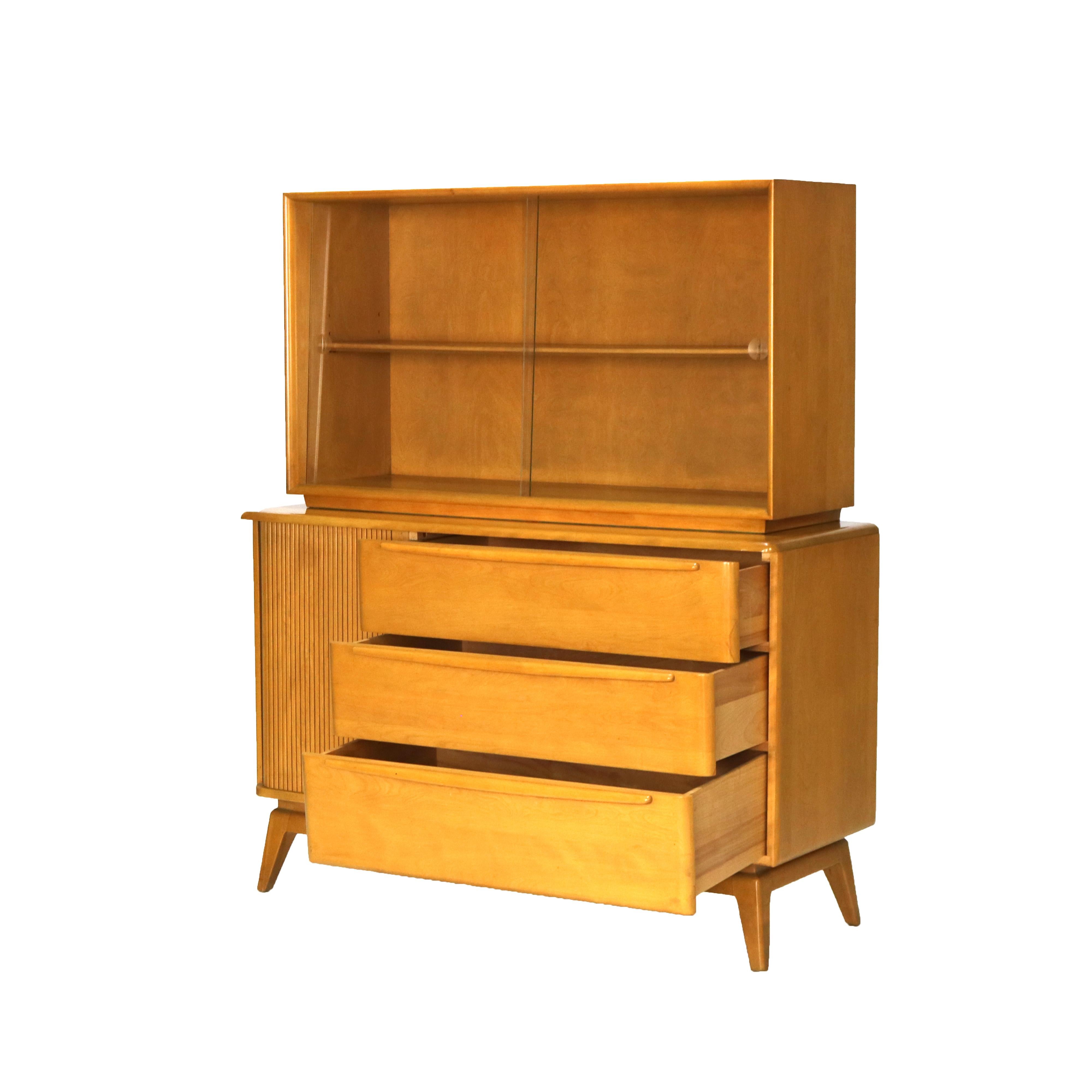 Mid Century Modern Heywood Wakefield Two Piece Maple Sideboard C1950 3