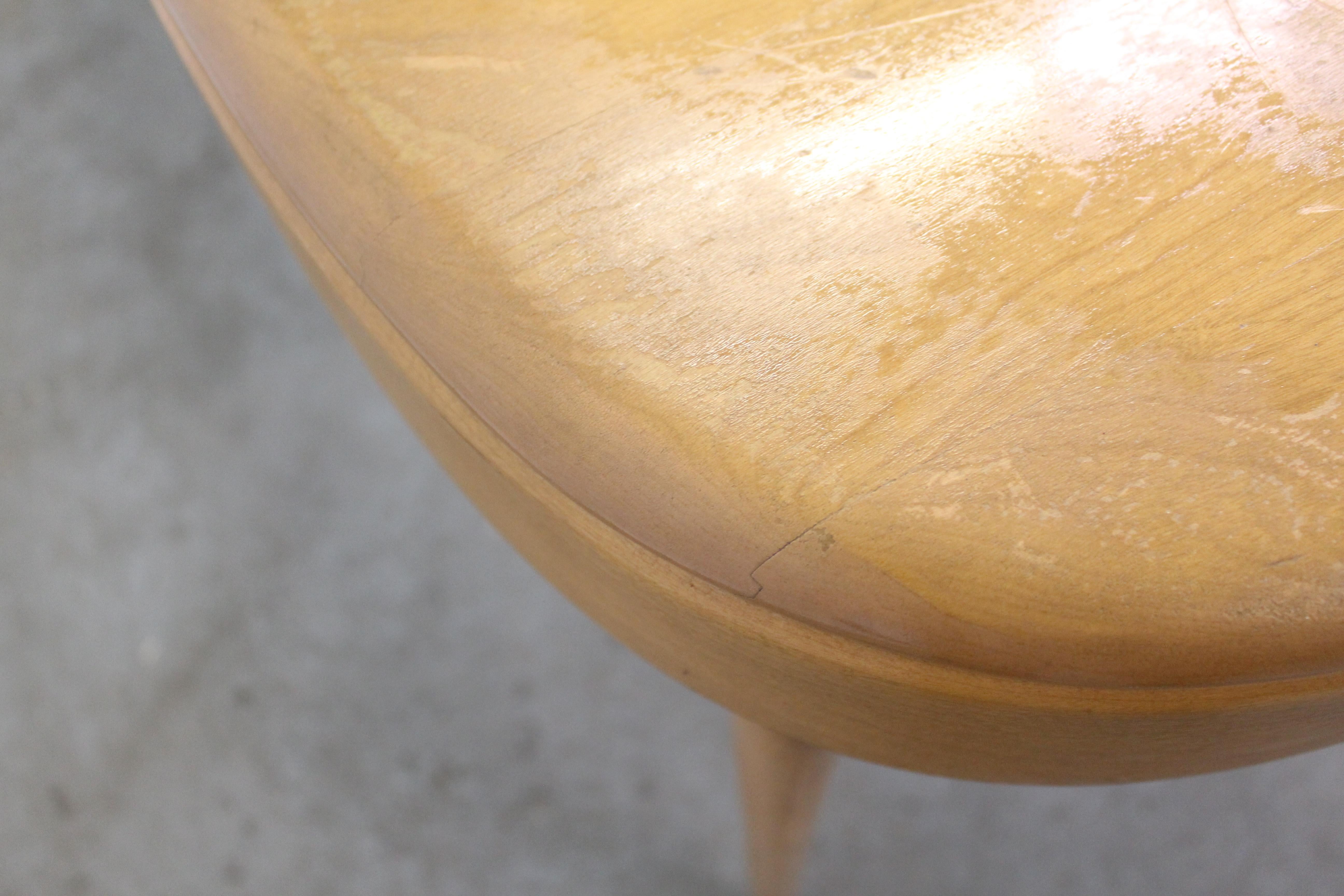 Mid-Century Modern Heywood Wakefield Champagne Extendable Dining Table 5