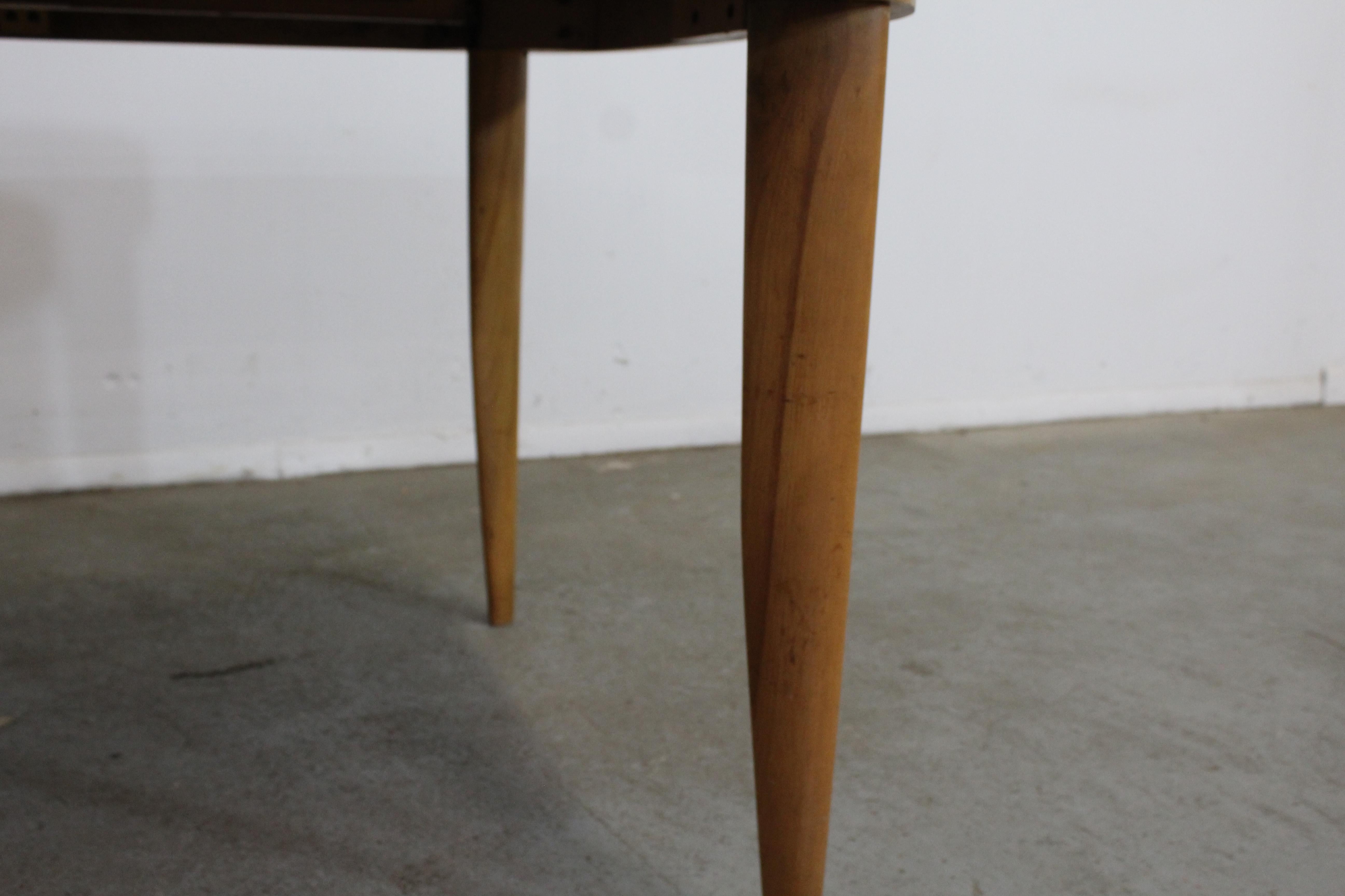 Mid-Century Modern Heywood Wakefield Champagne Extendable Dining Table 7