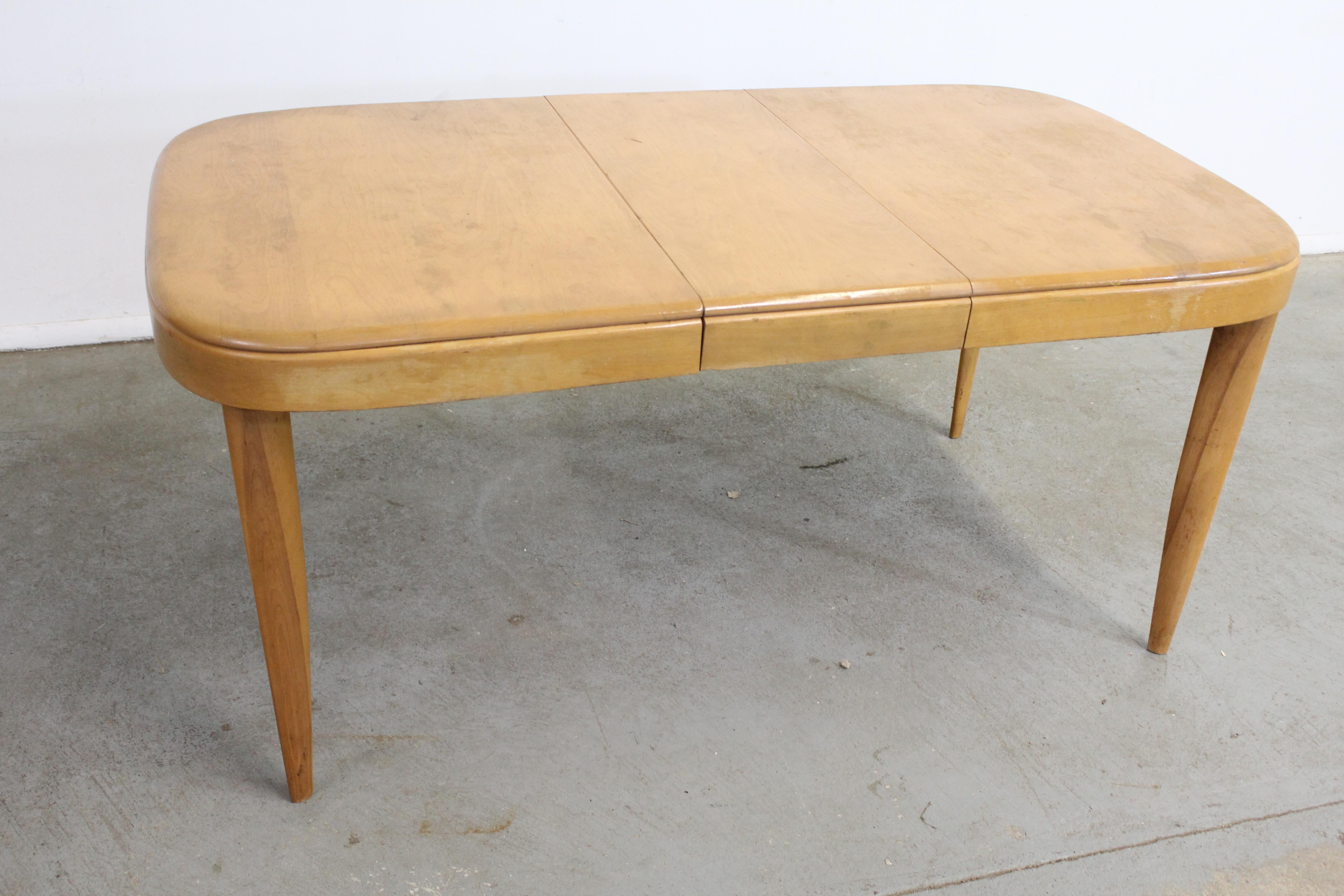 Mid-Century Modern Heywood Wakefield Champagne Extendable Dining Table 8