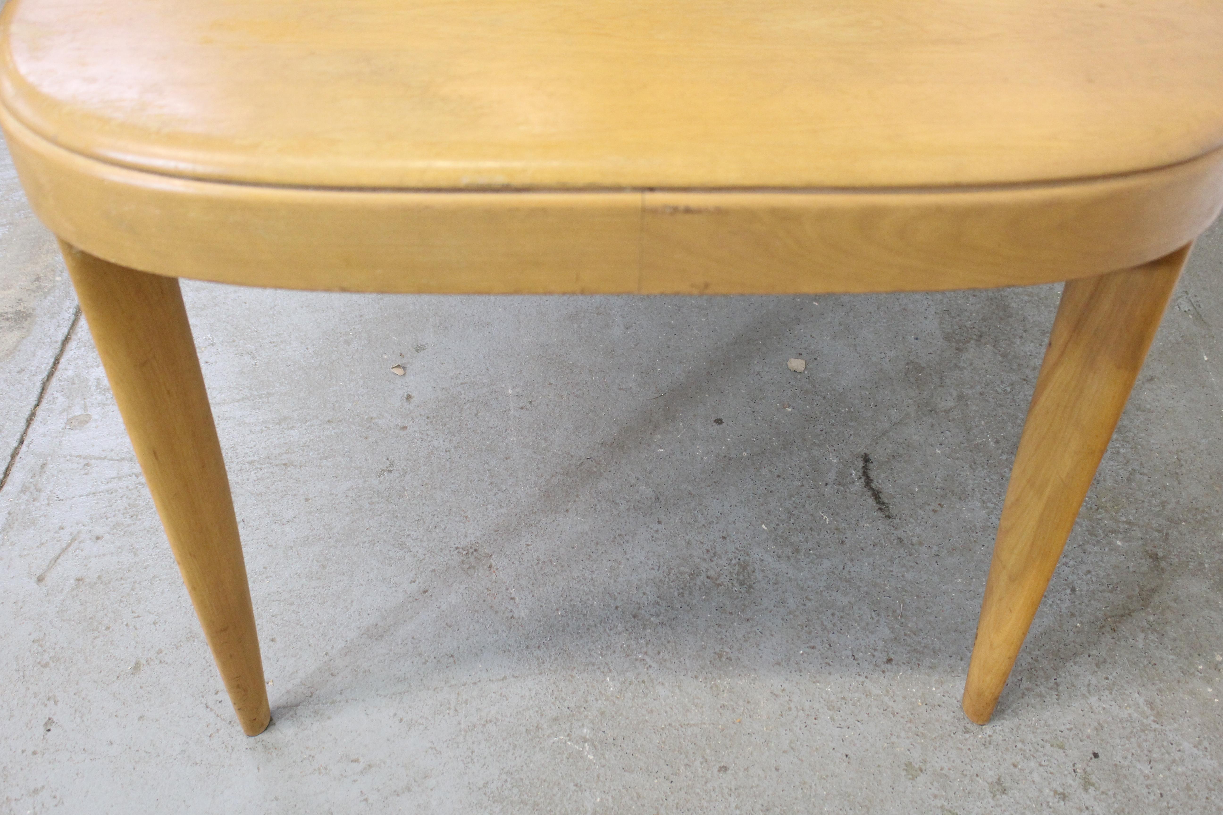 Mid-Century Modern Heywood Wakefield Champagne Extendable Dining Table 10