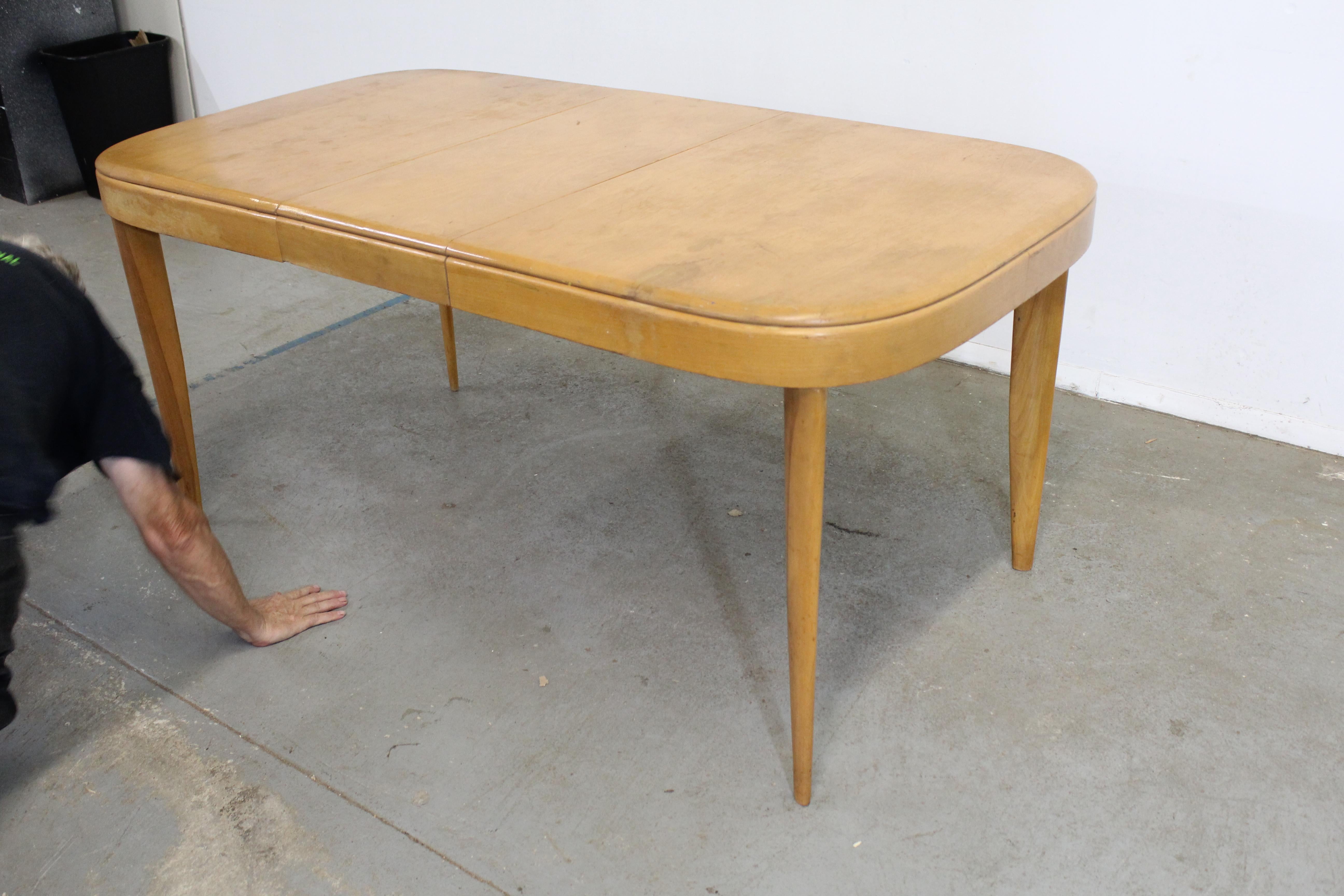 Birch Mid-Century Modern Heywood Wakefield Champagne Extendable Dining Table