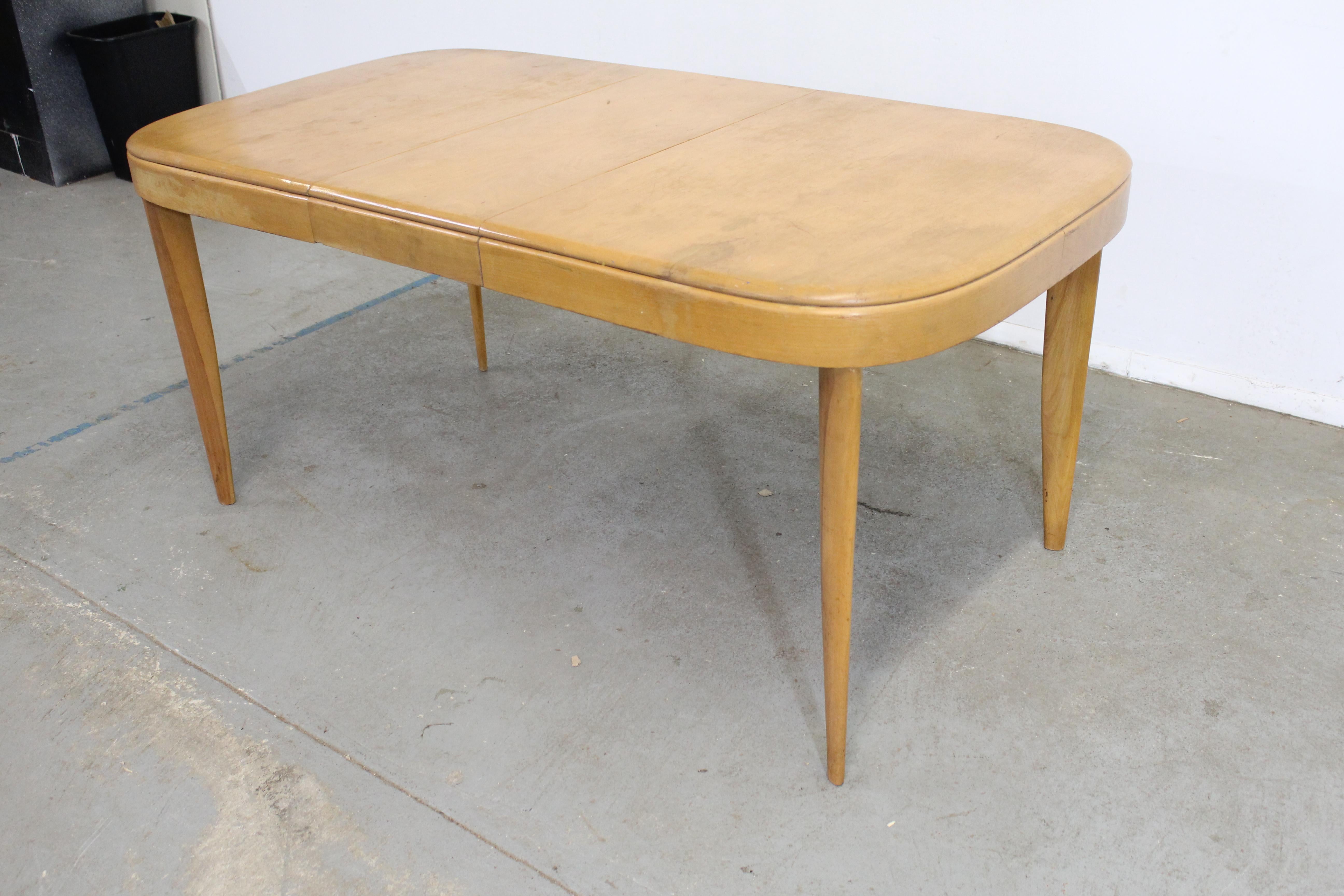 Mid-Century Modern Heywood Wakefield Champagne Extendable Dining Table 1
