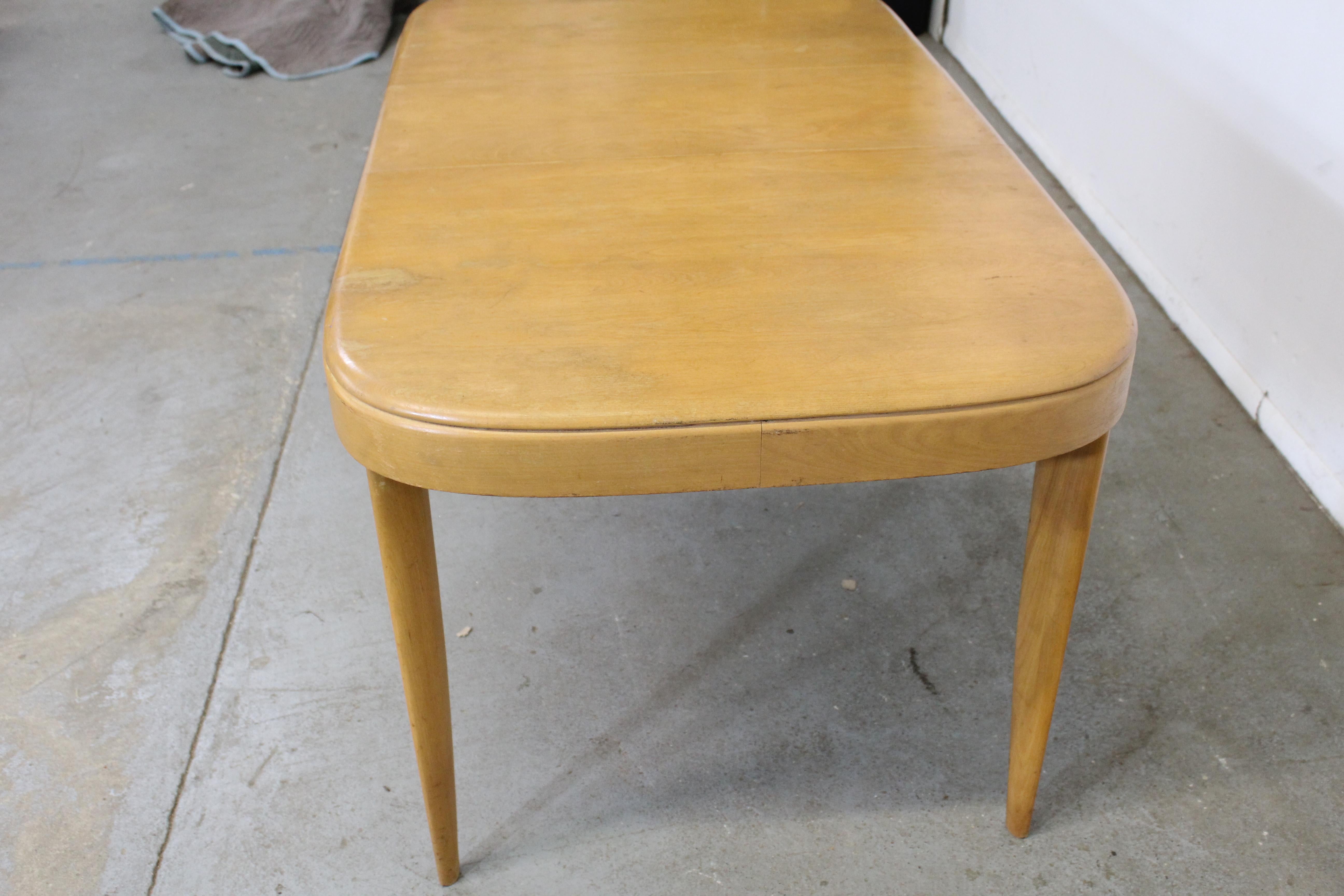 Mid-Century Modern Heywood Wakefield Champagne Extendable Dining Table 2