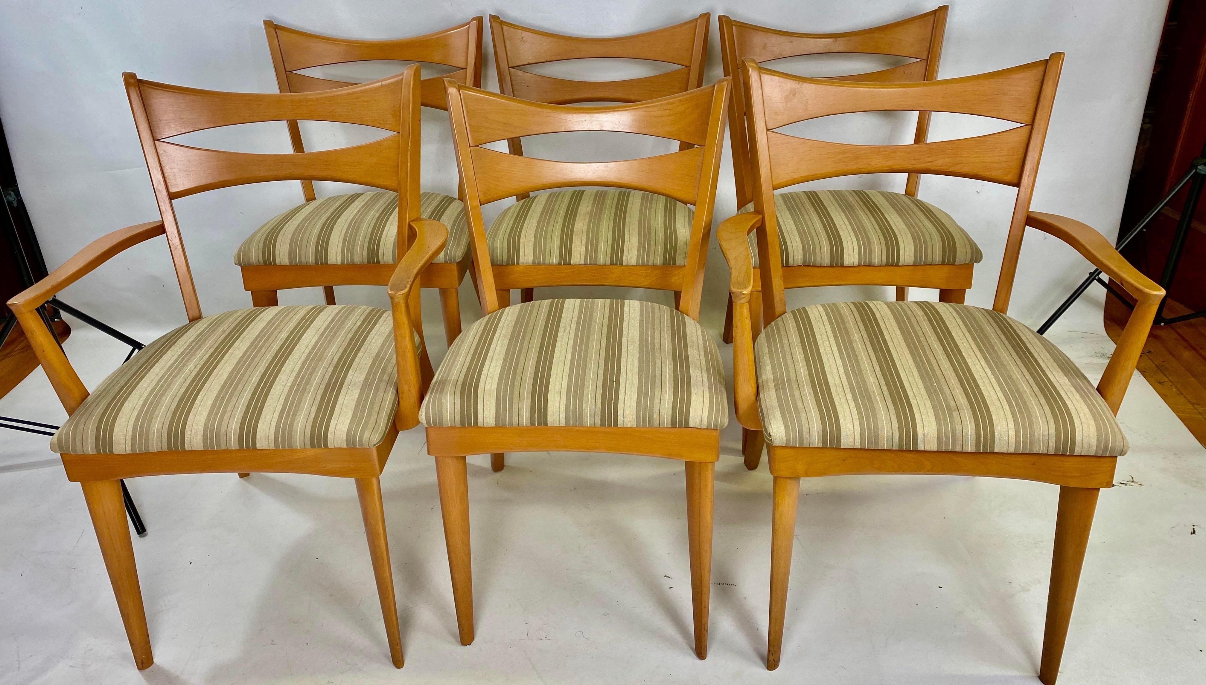 Mid-Century Modern Heywood Wakefield wishbone dining chairs - set of 6.