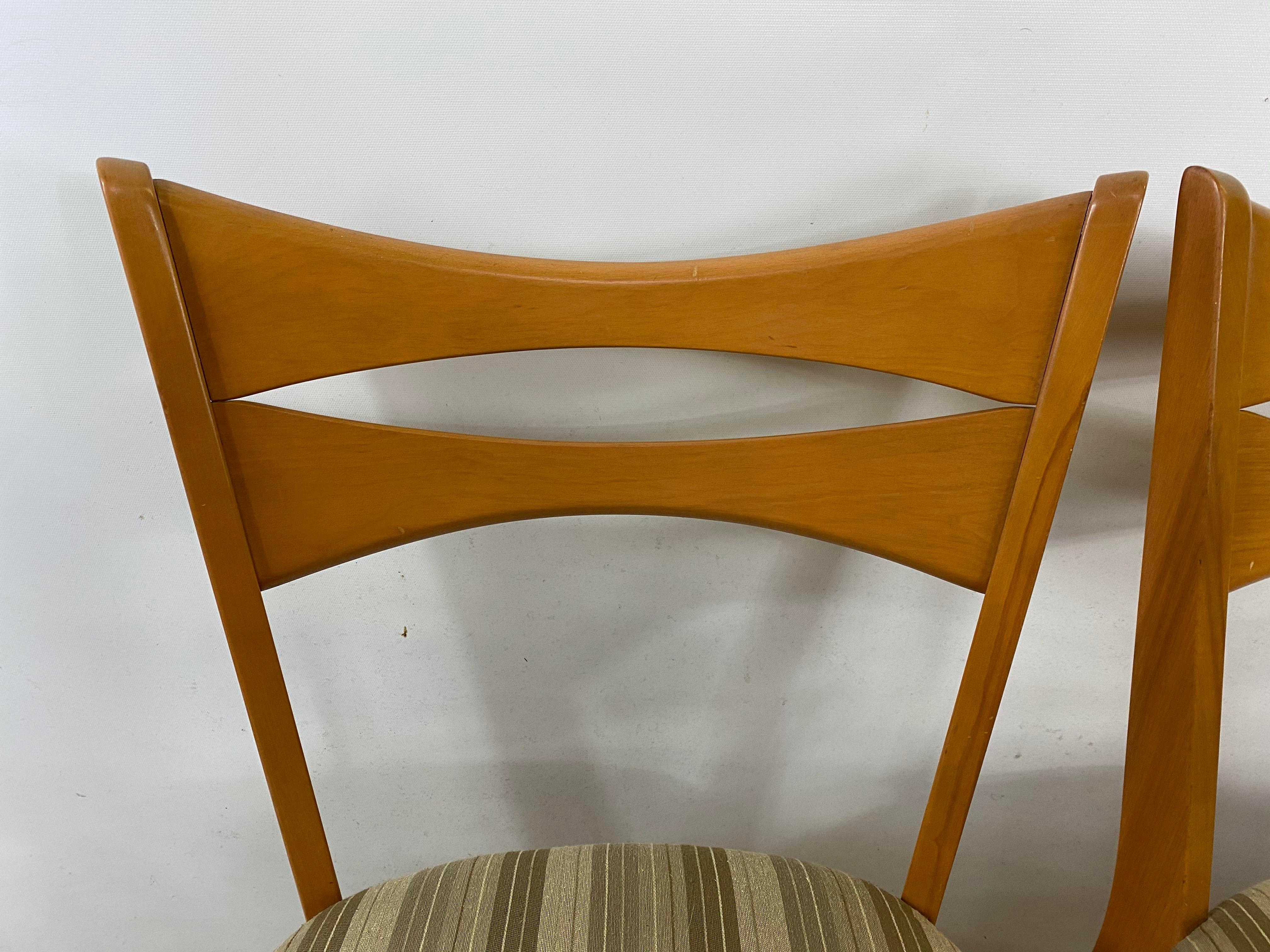 Mid-Century Modern Heywood Wakefield Wishbone Dining Chairs, Set of 6 In Good Condition In Esperance, NY