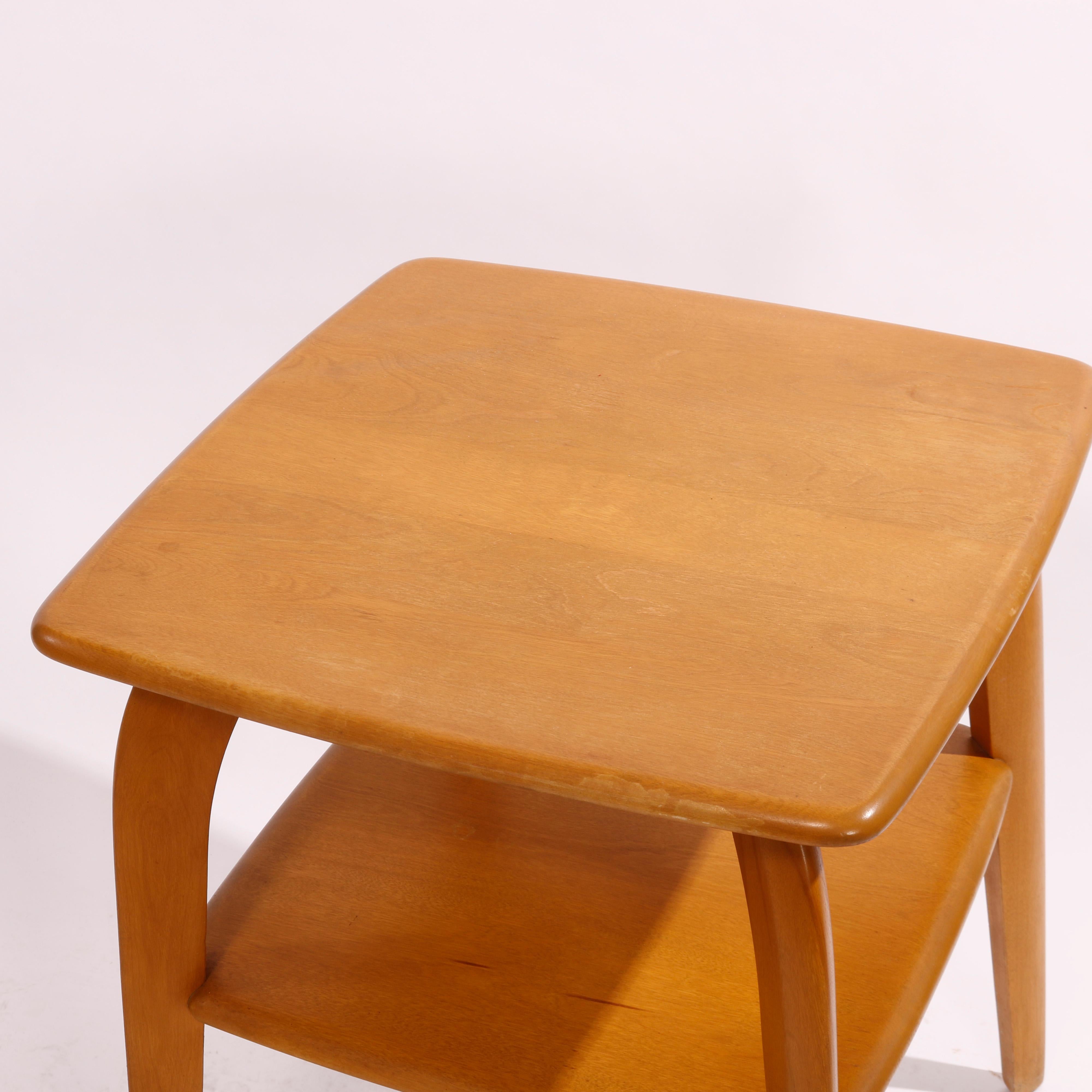 Birch Mid-Century Modern Heywood Wakefield Wishbone Side Table, Circa 1950