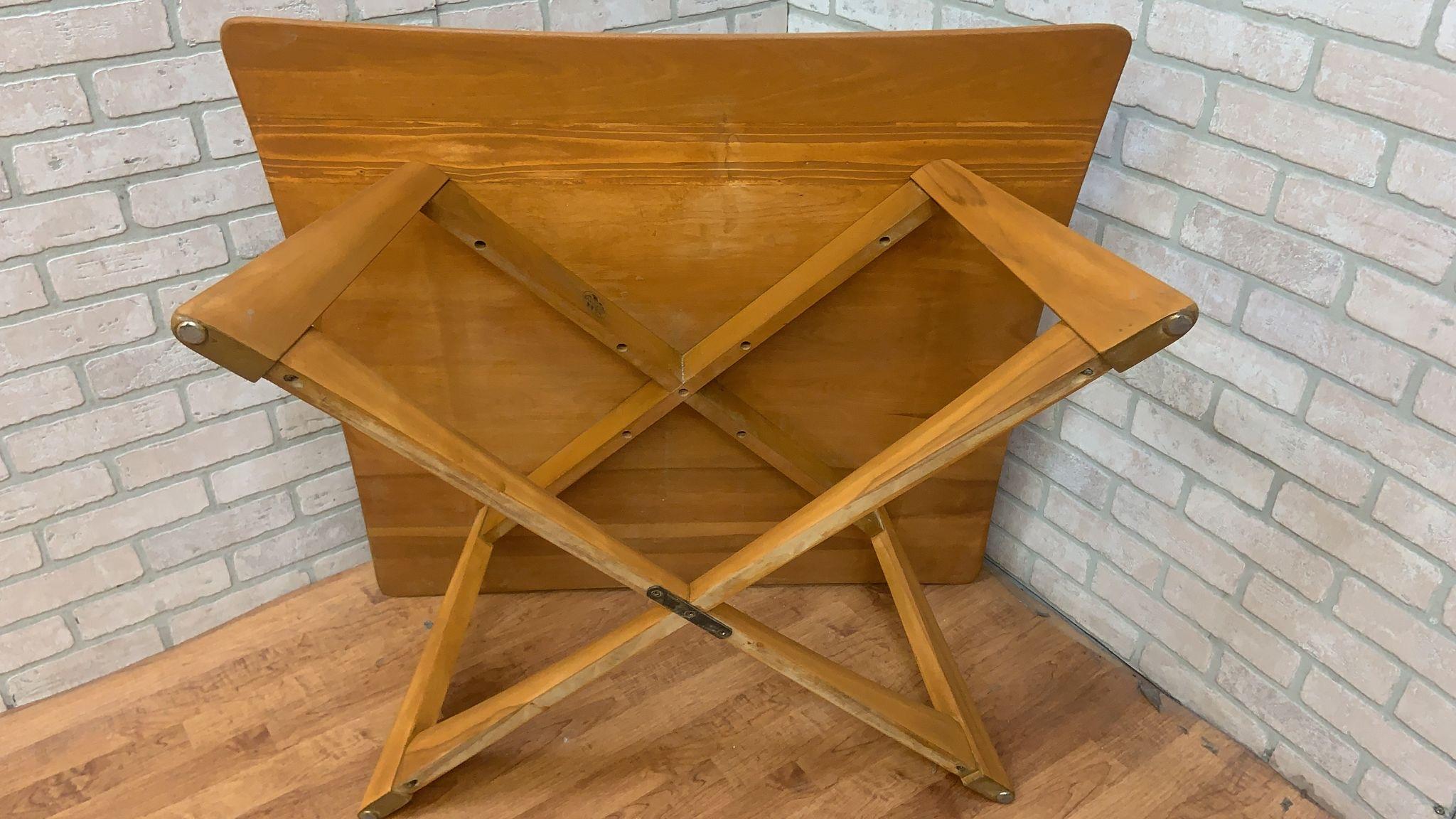 Mid Century Modern Heywood Wakefield X Base Square Coffee Table For Sale 5