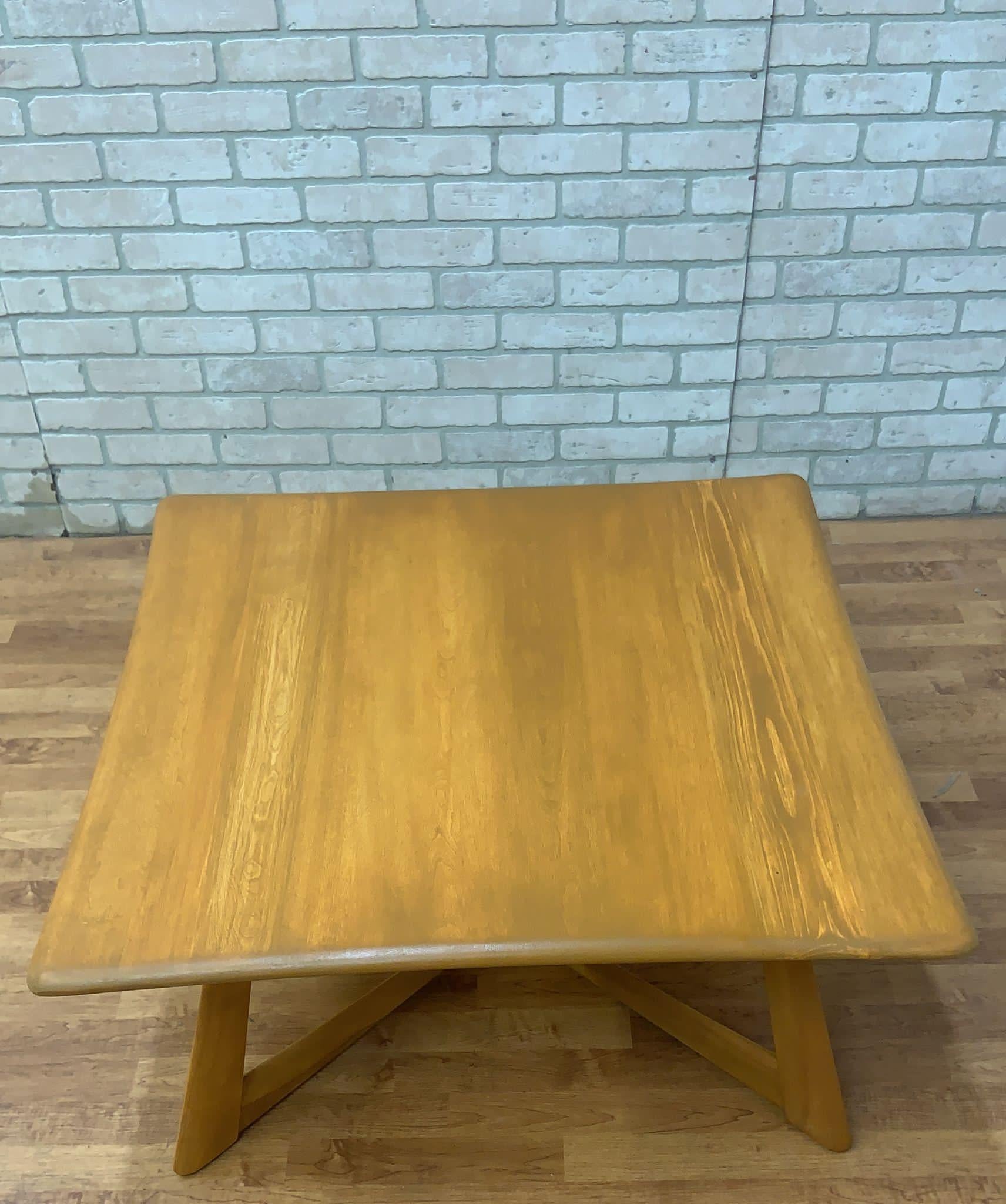 Mid-Century Modern Mid Century Modern Heywood Wakefield X Base Square Coffee Table For Sale