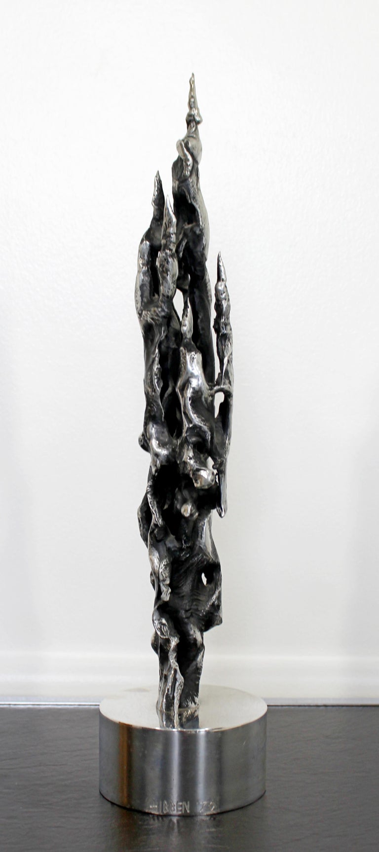 MidCentury Modern Hibben Signed Abstract Steel Brutalist Table