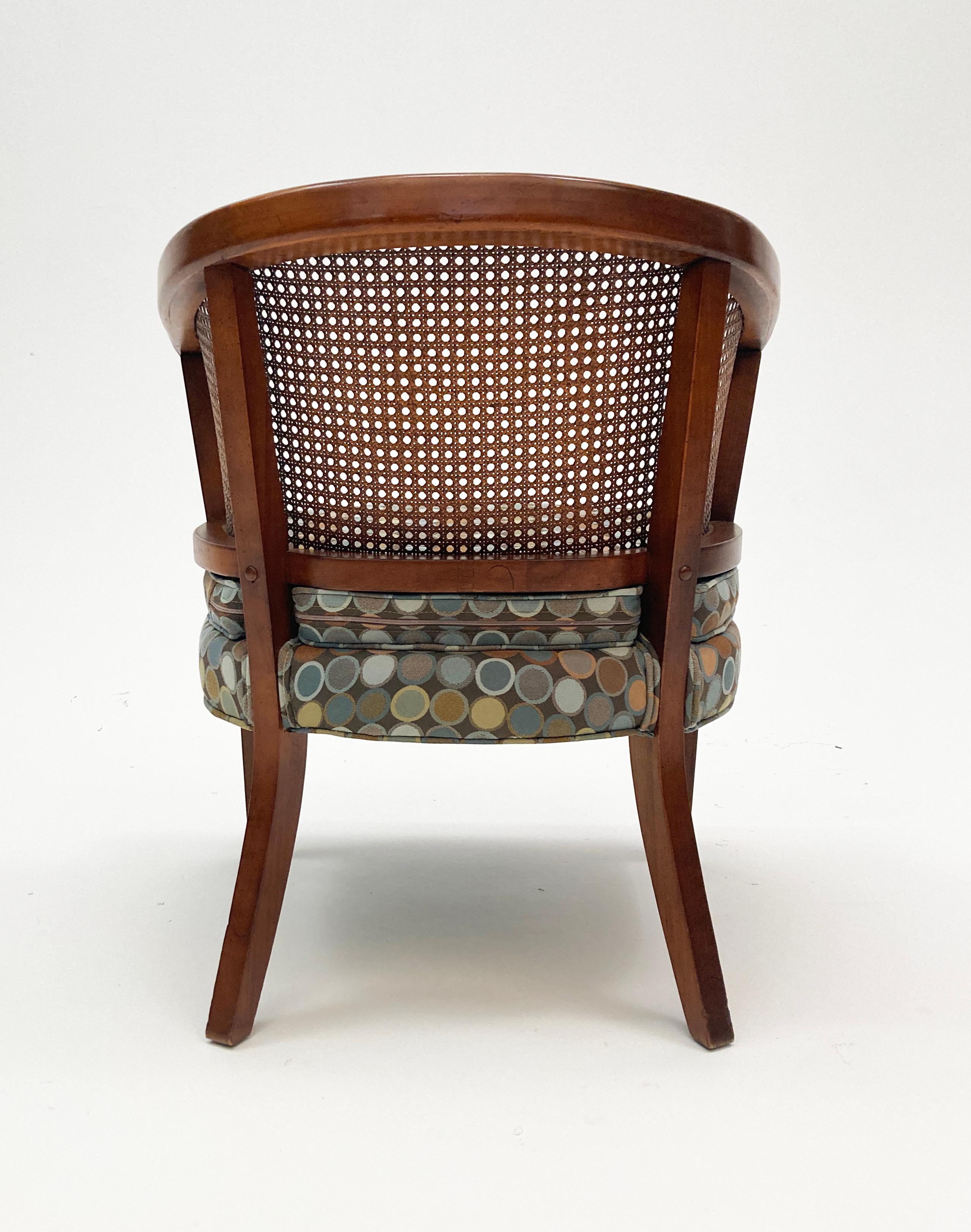 Mid Century Modern Hickory Chair Co. Barrel Cane-back Arm Chair 1960's For Sale 9