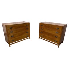 Cassapanche da scapolo in legno di hickory e noce in stile Mid-Century Modern - Set da 2