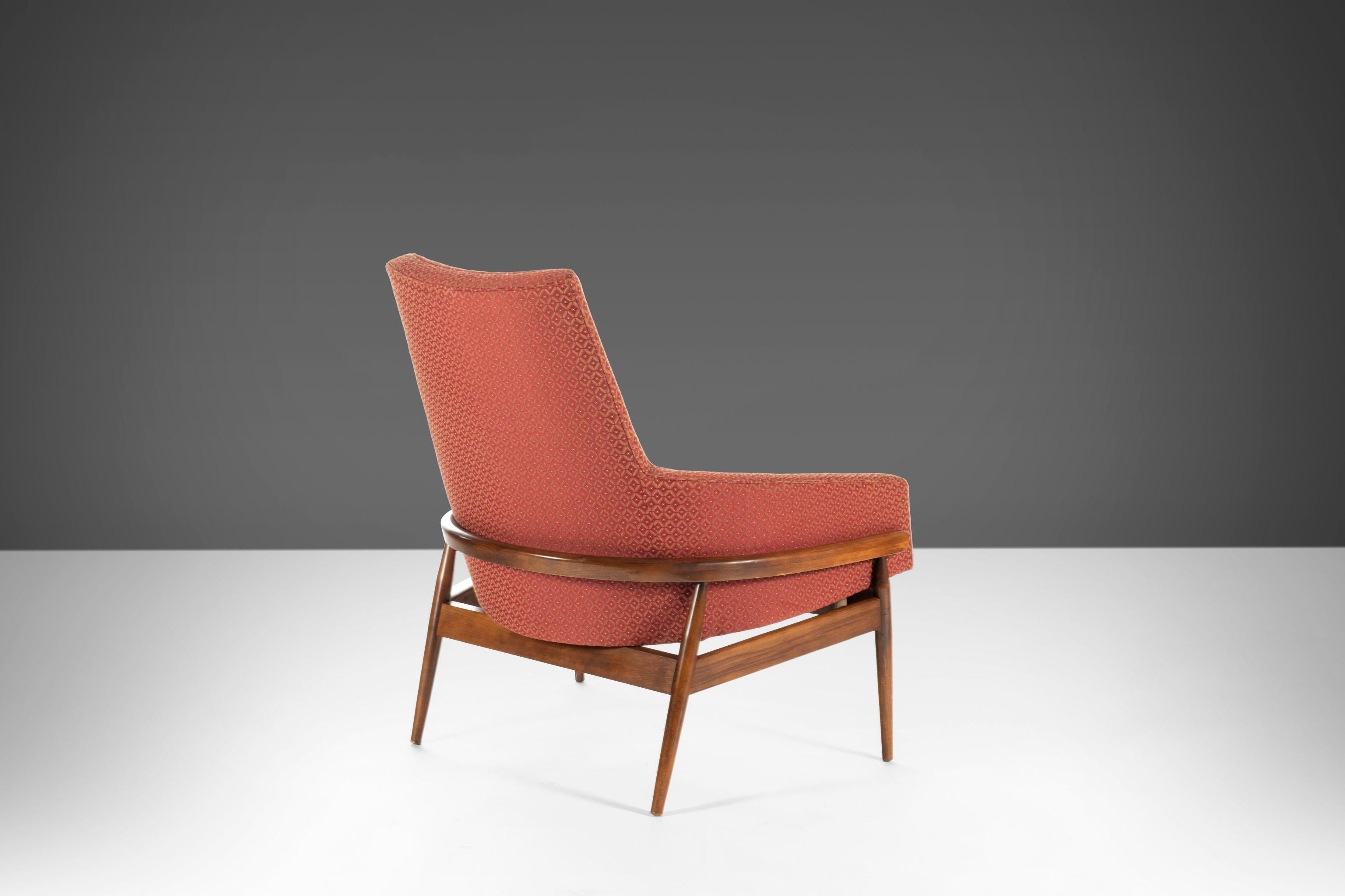 American Mid-Century Modern Ruby Red High Back Barrel Chair Fairfield Chair Co., c. 1960s For Sale