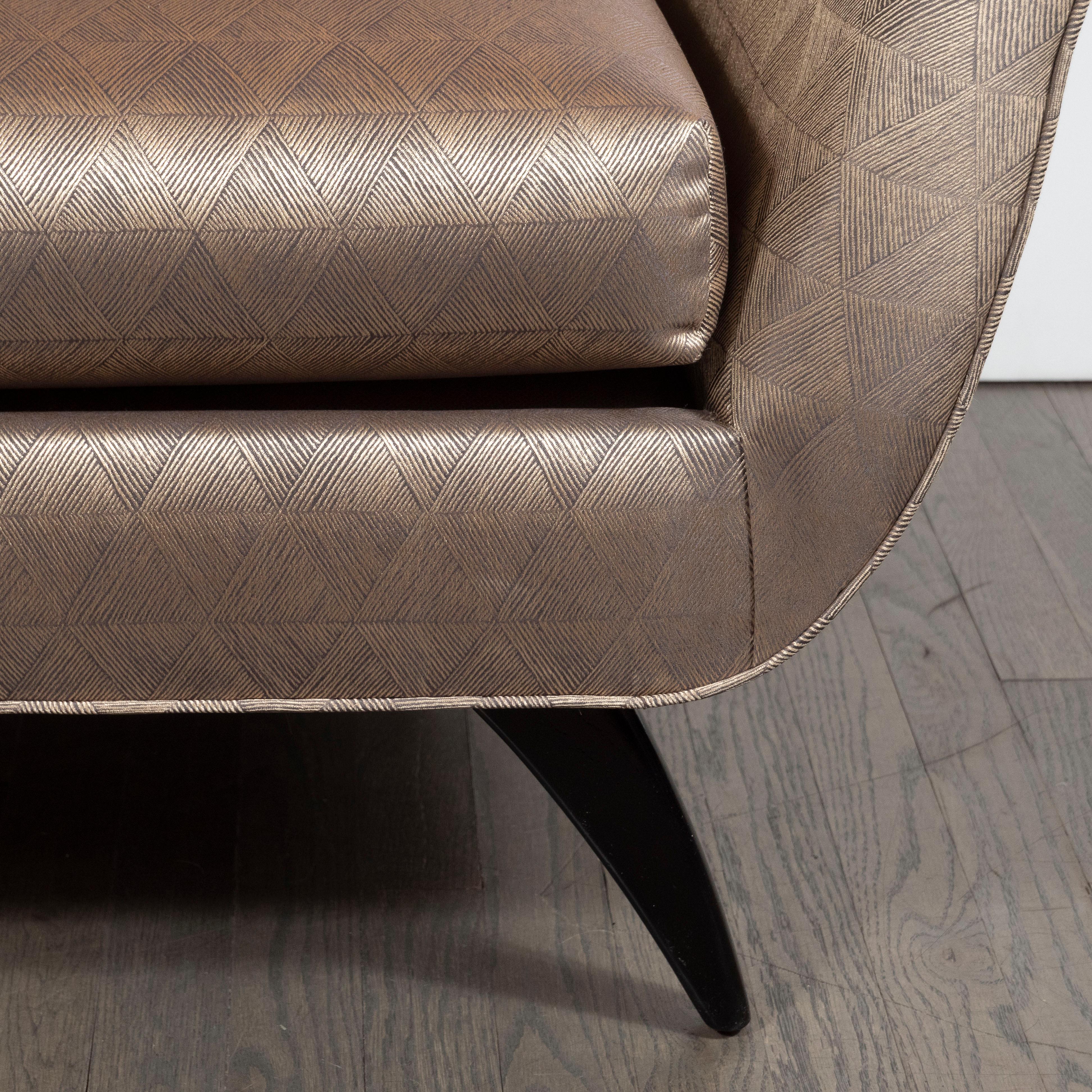 American Mid-Century Modern High Back Chair by Adrian Pearsall in Geometric Dedar Fabric