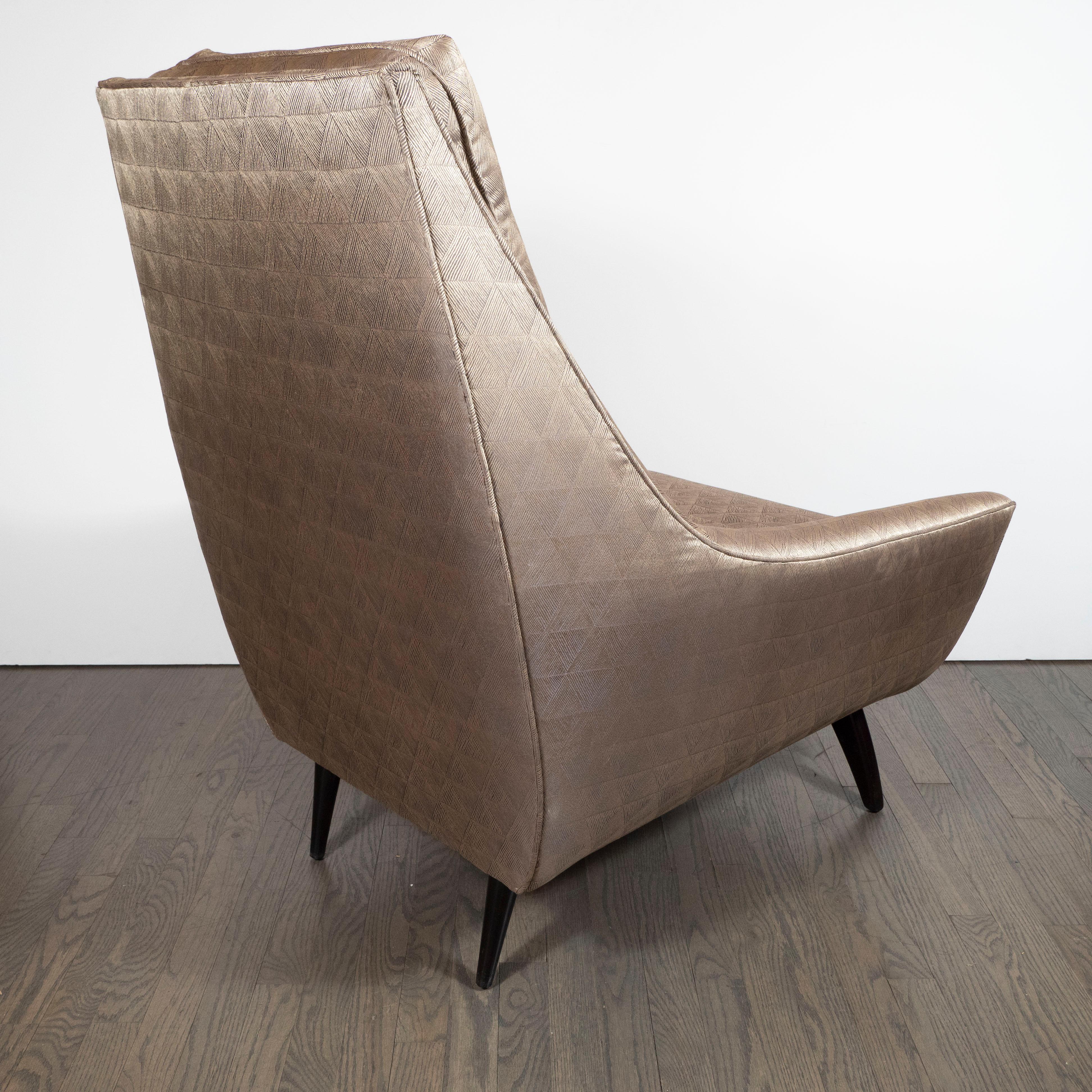 Mid-20th Century Mid-Century Modern High Back Chair by Adrian Pearsall in Geometric Dedar Fabric