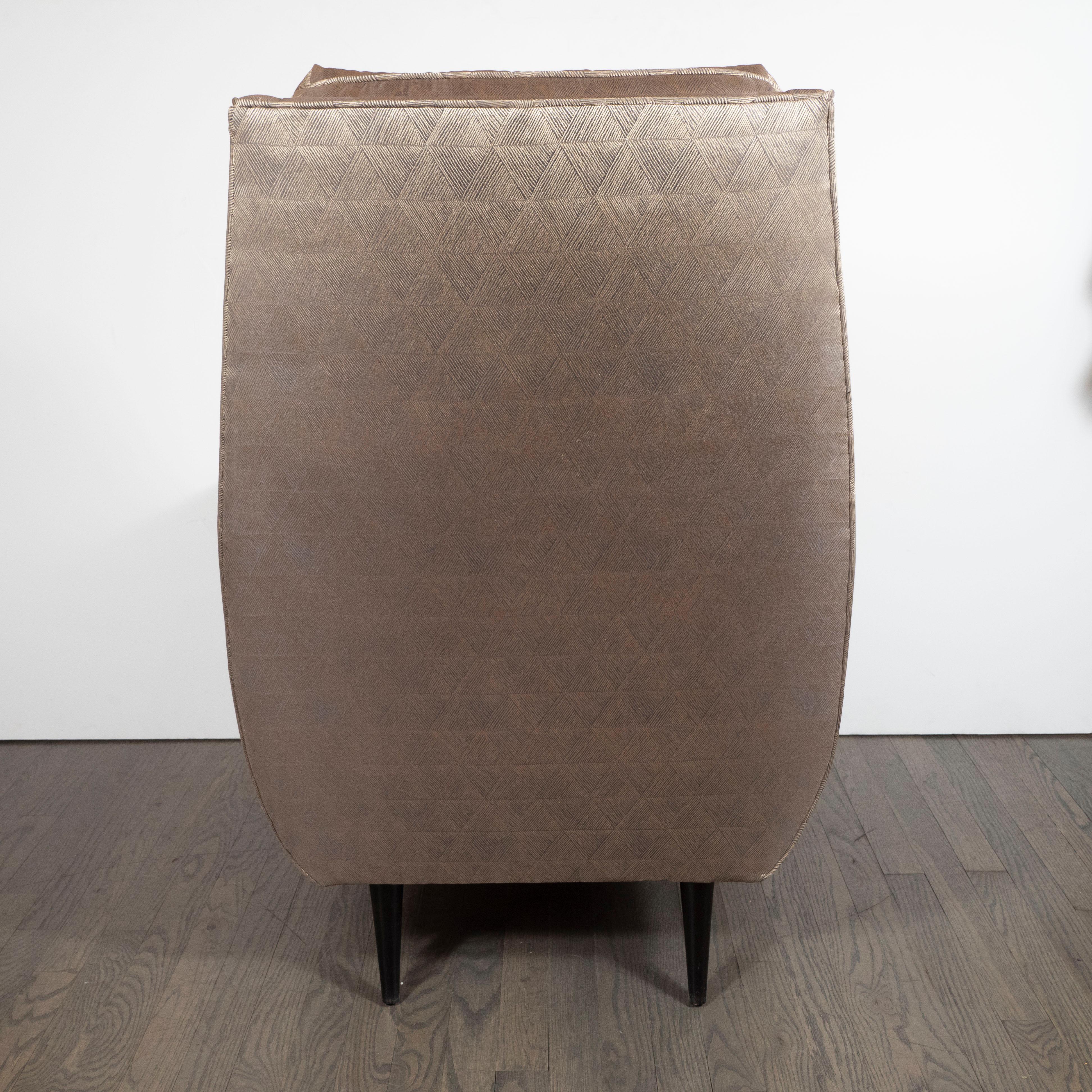 Mid-Century Modern High Back Chair by Adrian Pearsall in Geometric Dedar Fabric 1