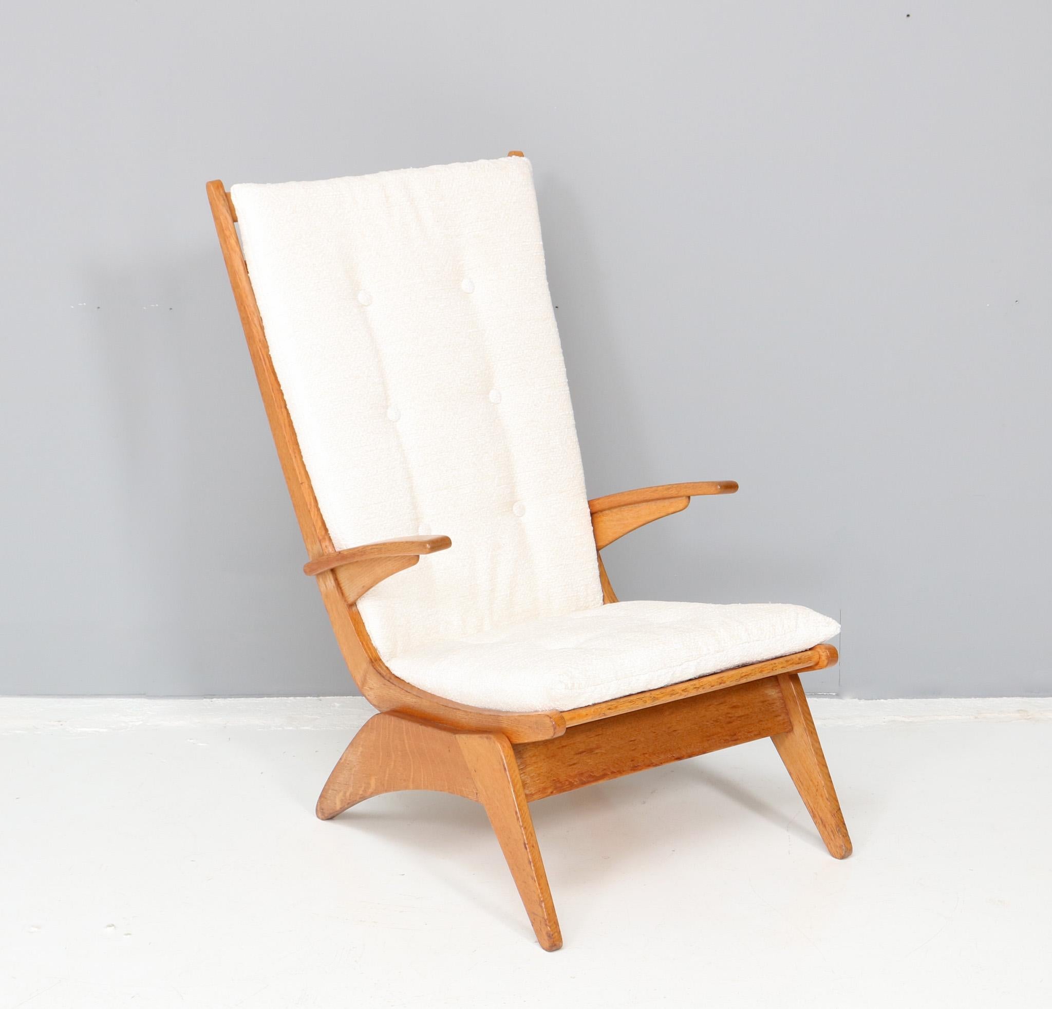 Dutch Mid-Century Modern High Back Lounge Chair by Jan den Drijver for De Stijl, 1950s For Sale