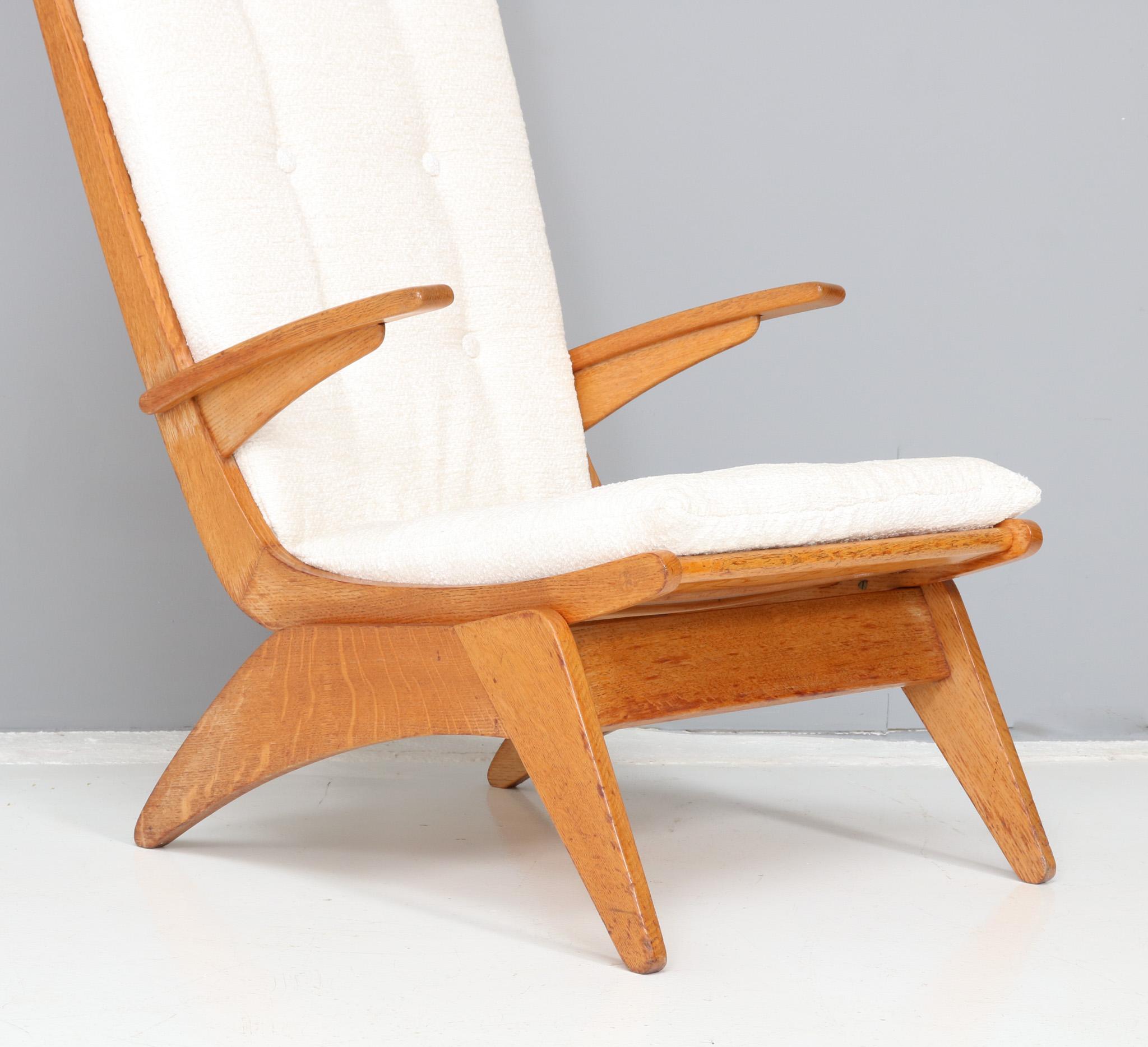 Moderner Loungesessel mit hoher Rückenlehne aus der Jahrhundertmitte von Jan den Drijver für De Stijl, 1950er Jahre (Bouclé) im Angebot