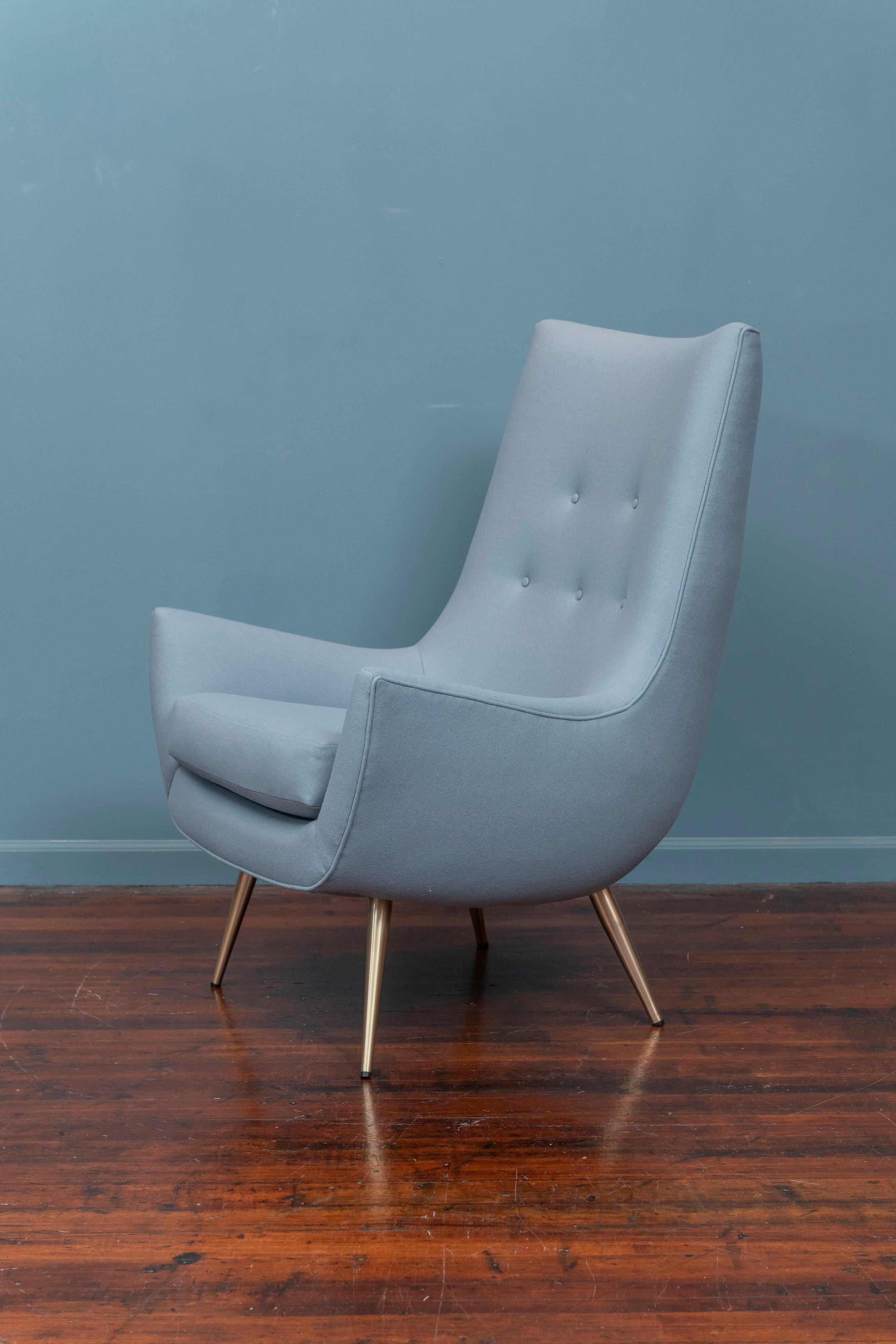 American Mid-Century Modern High Back Lounge Chair