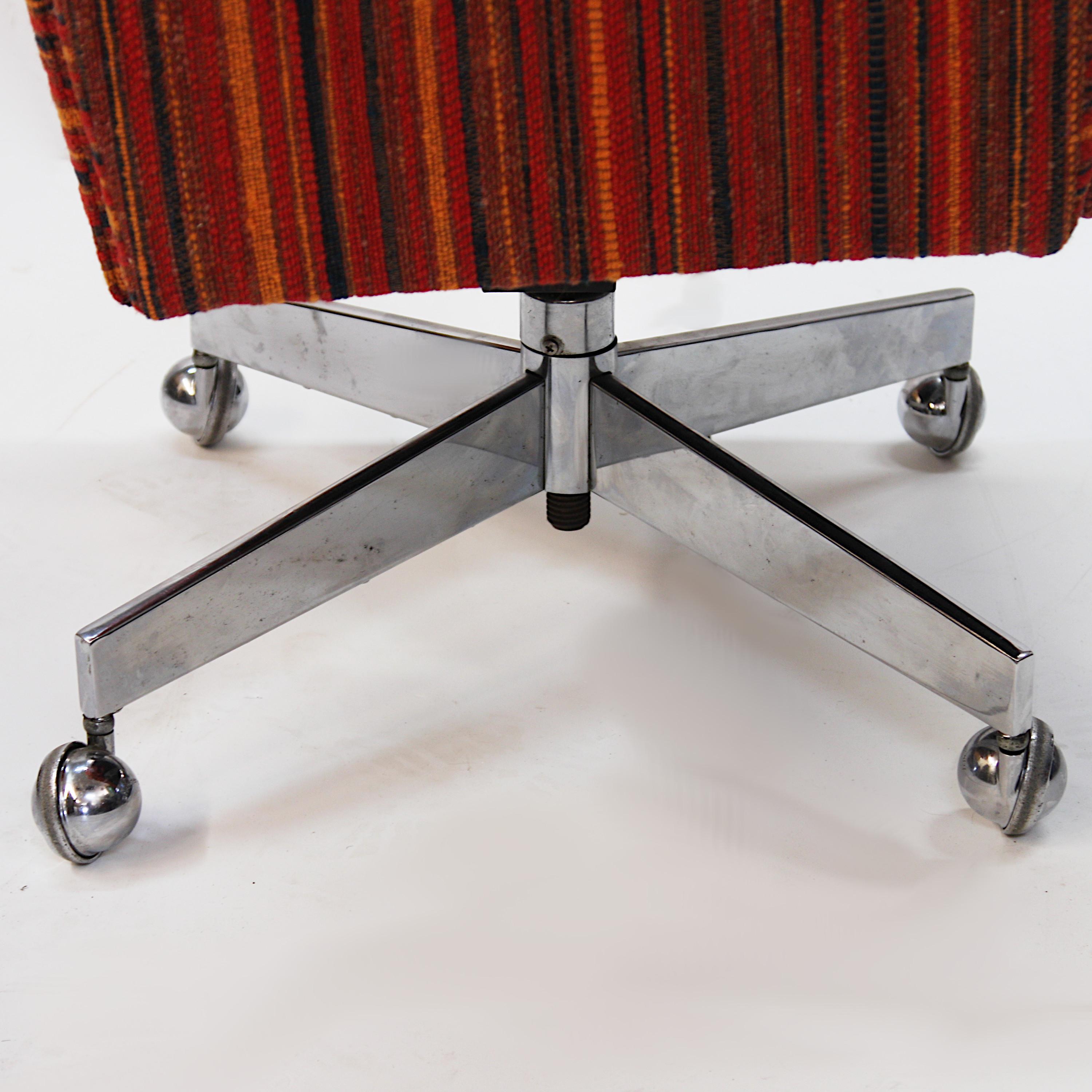 Mid-Century Modern High Back Office Desk Chair by Gunlocke w/ New NOS Fabric 4