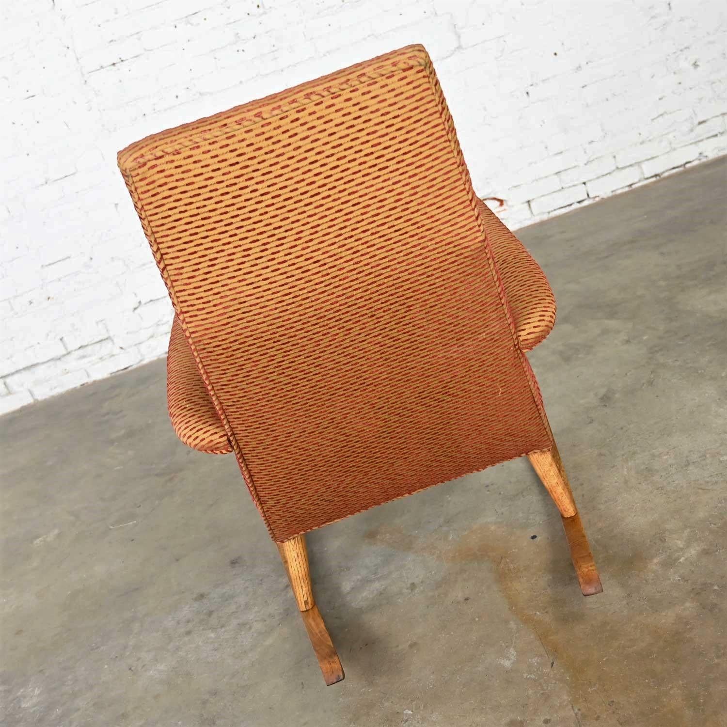 20th Century Mid-Century Modern High Back Rocker Rocking Chair For Sale