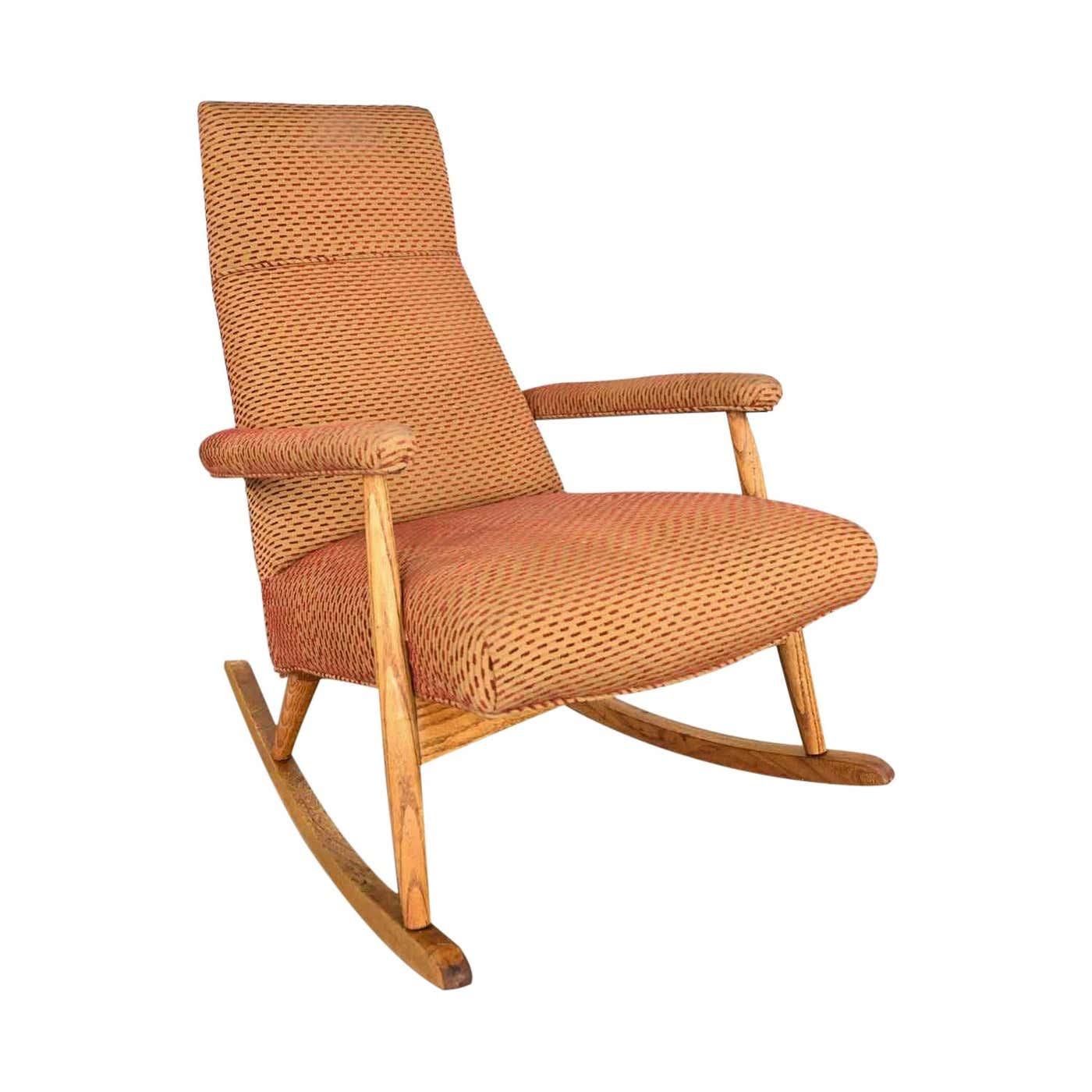 Mid-Century Modern High Back Rocker Rocking Chair For Sale at 1stDibs ...