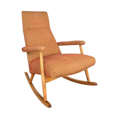 Solid Wood Mid Century Rocker at 1stDibs