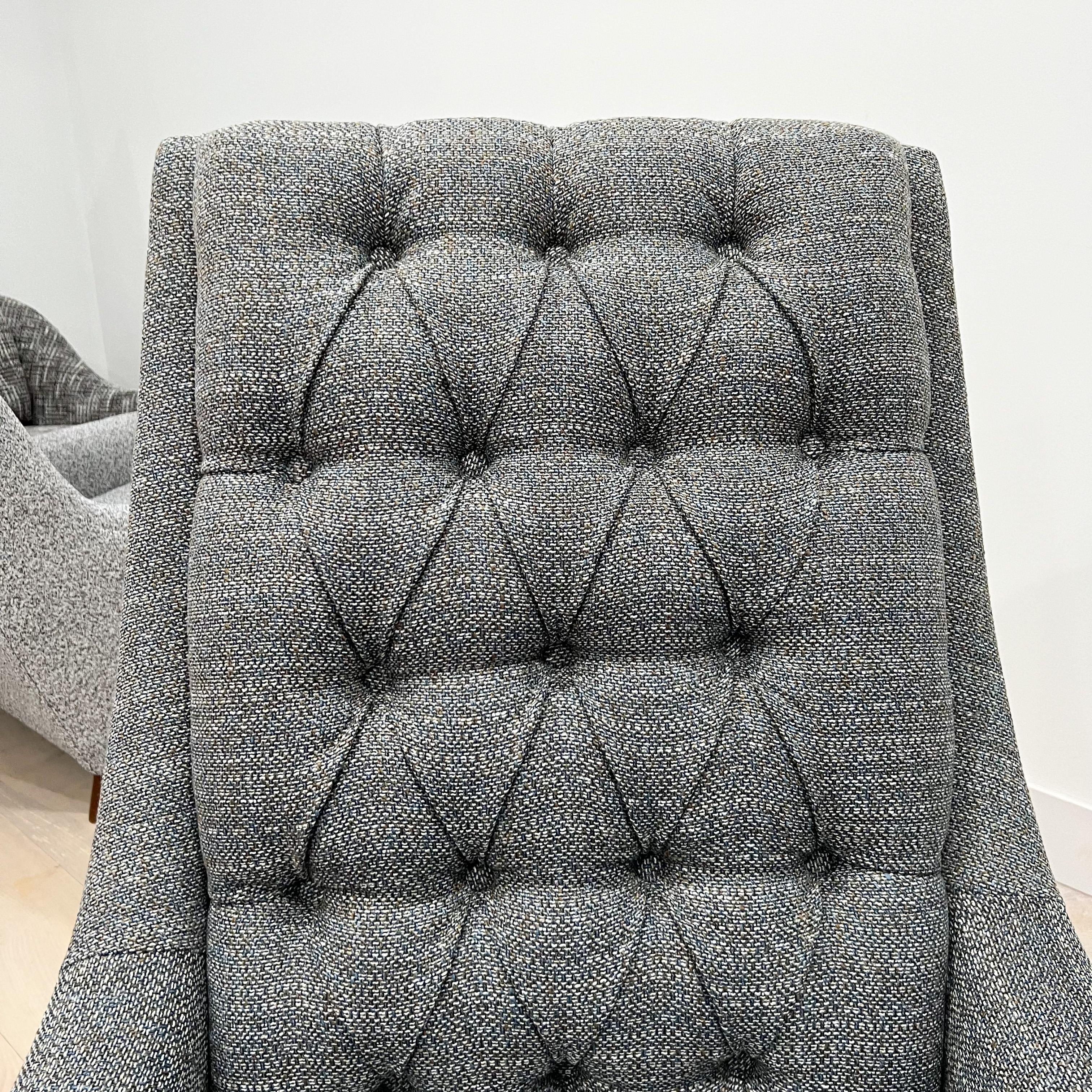 Mid-Century Modern High Back Tufted Lounge Chair by Kroehler, New Upholstery 9
