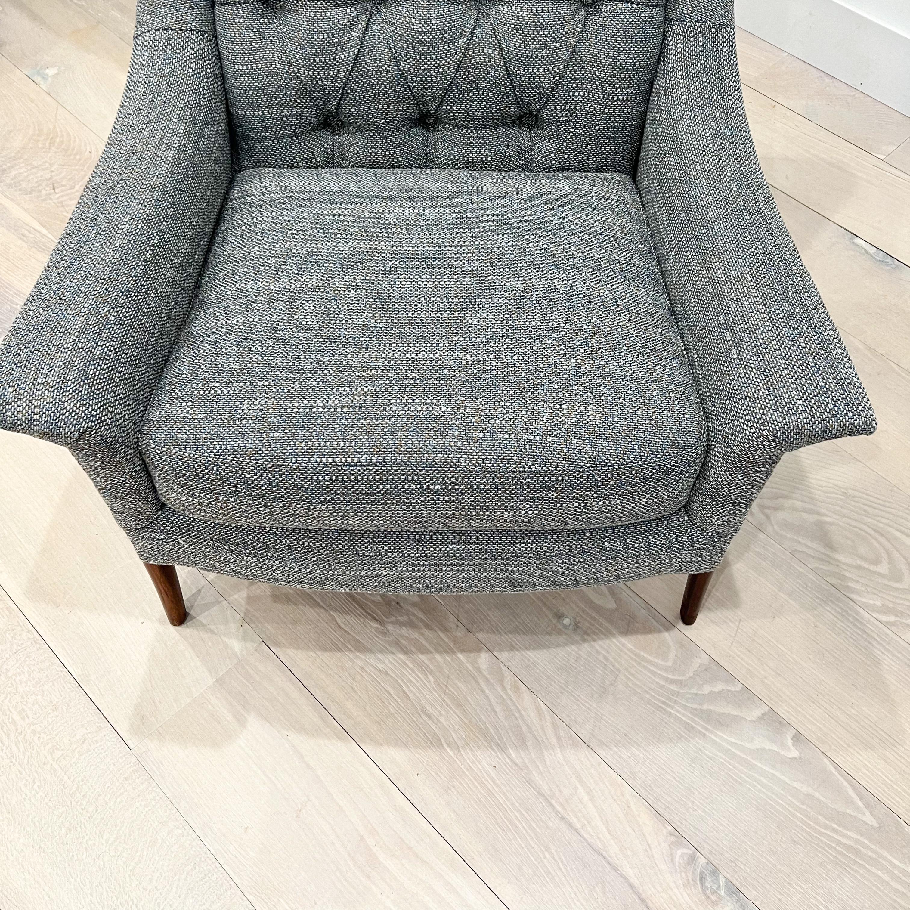 Mid-Century Modern High Back Tufted Lounge Chair by Kroehler, New Upholstery 10