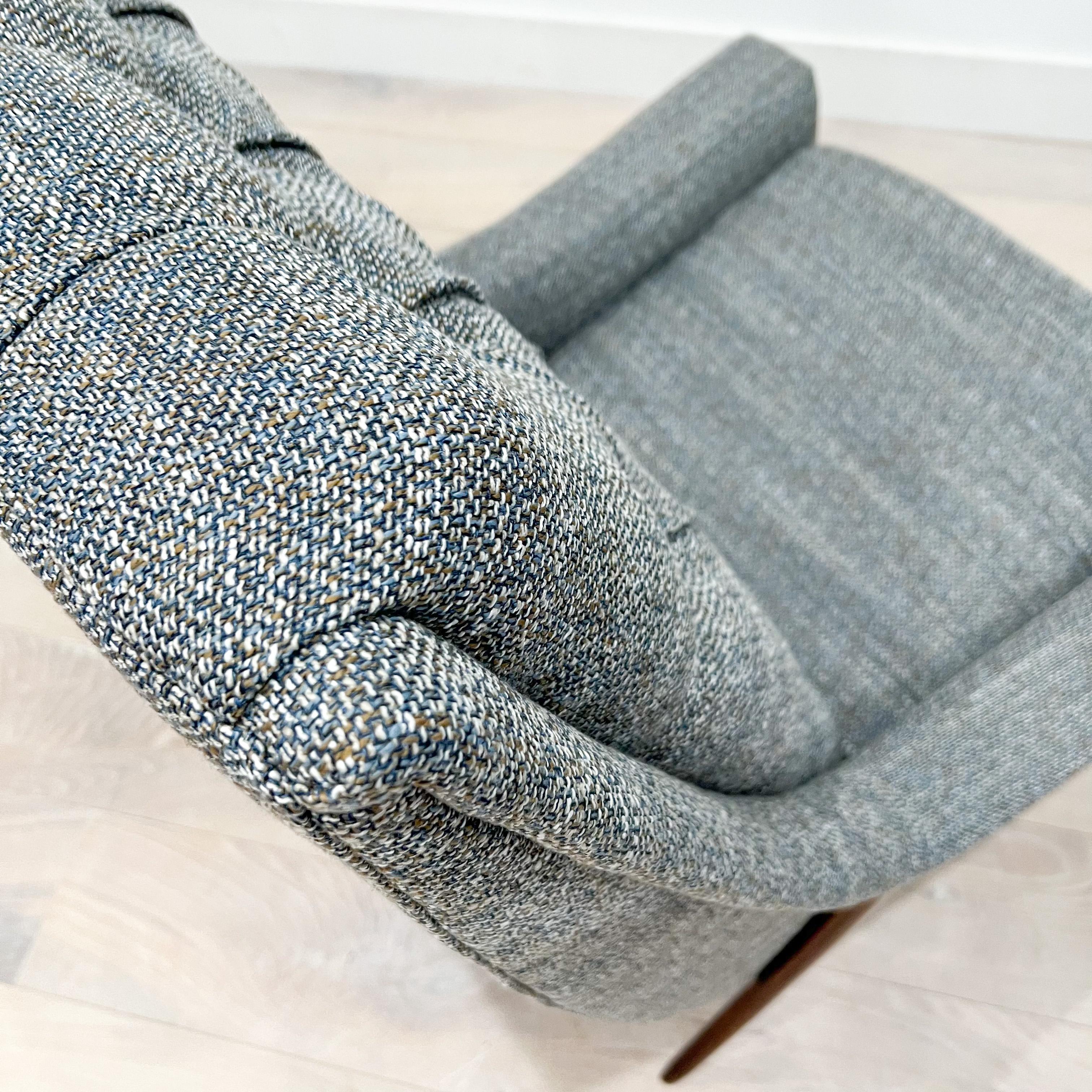 Mid-Century Modern High Back Tufted Lounge Chair by Kroehler, New Upholstery 1