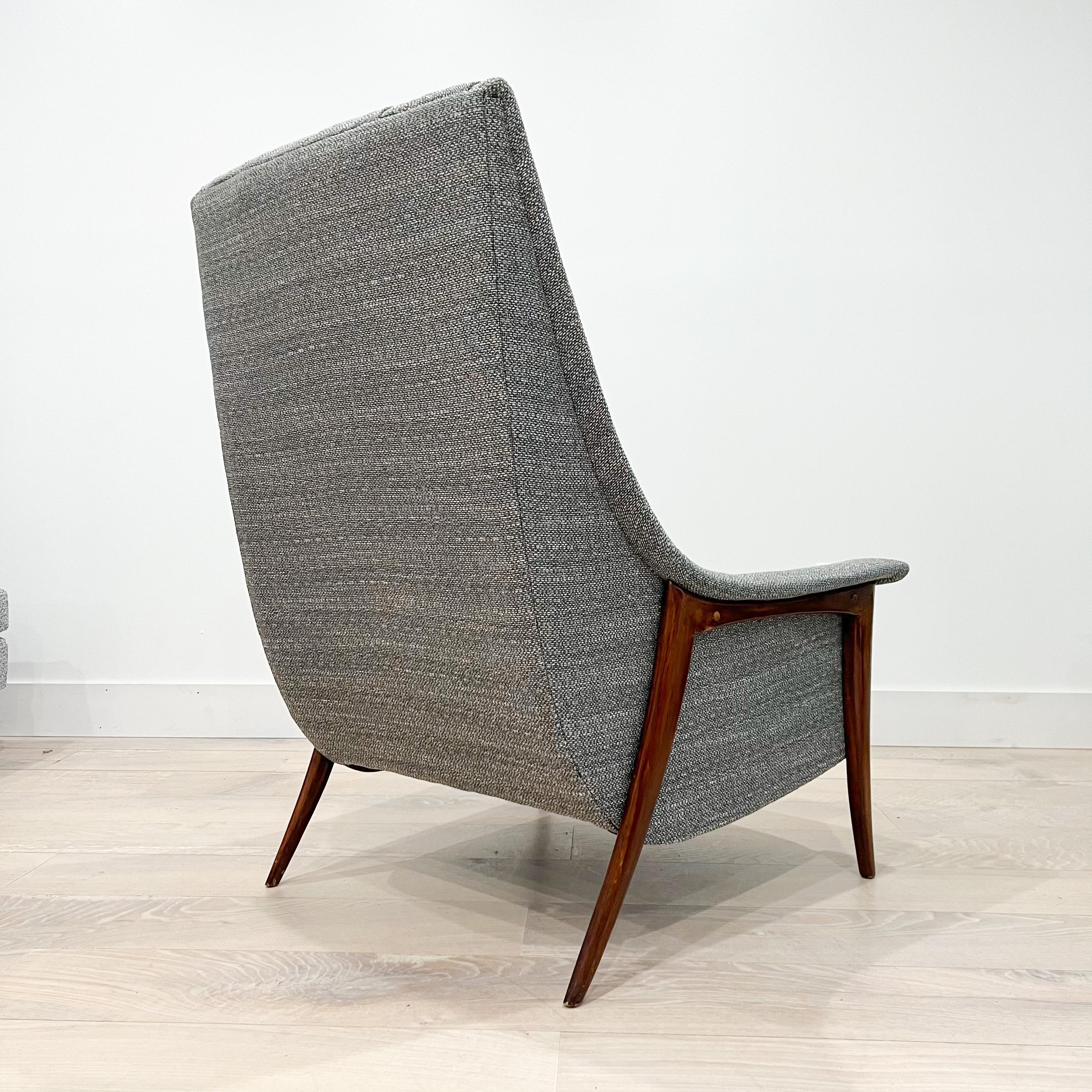 Mid-Century Modern High Back Tufted Lounge Chair by Kroehler, New Upholstery 2