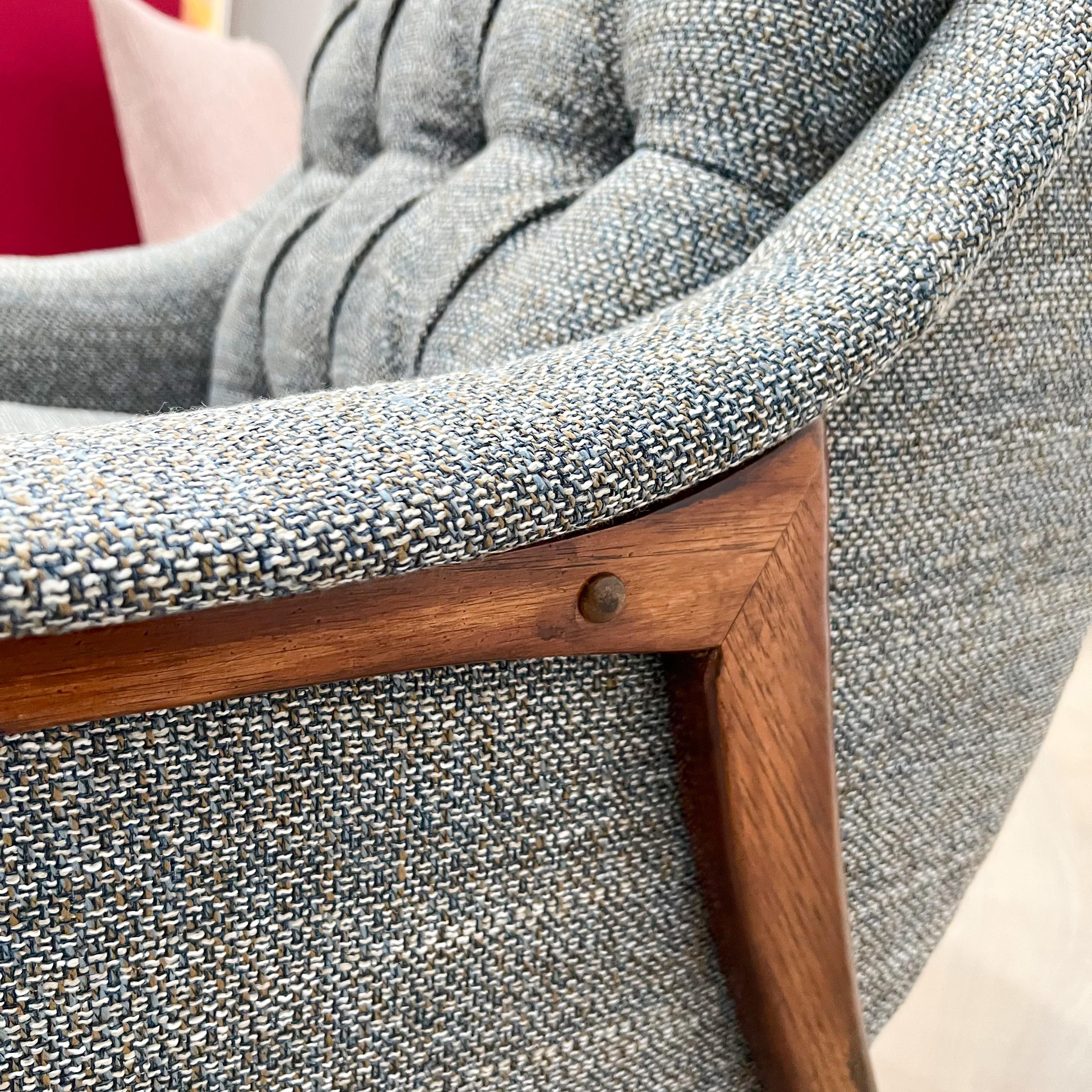 Mid-Century Modern High Back Tufted Lounge Chair by Kroehler, New Upholstery 5