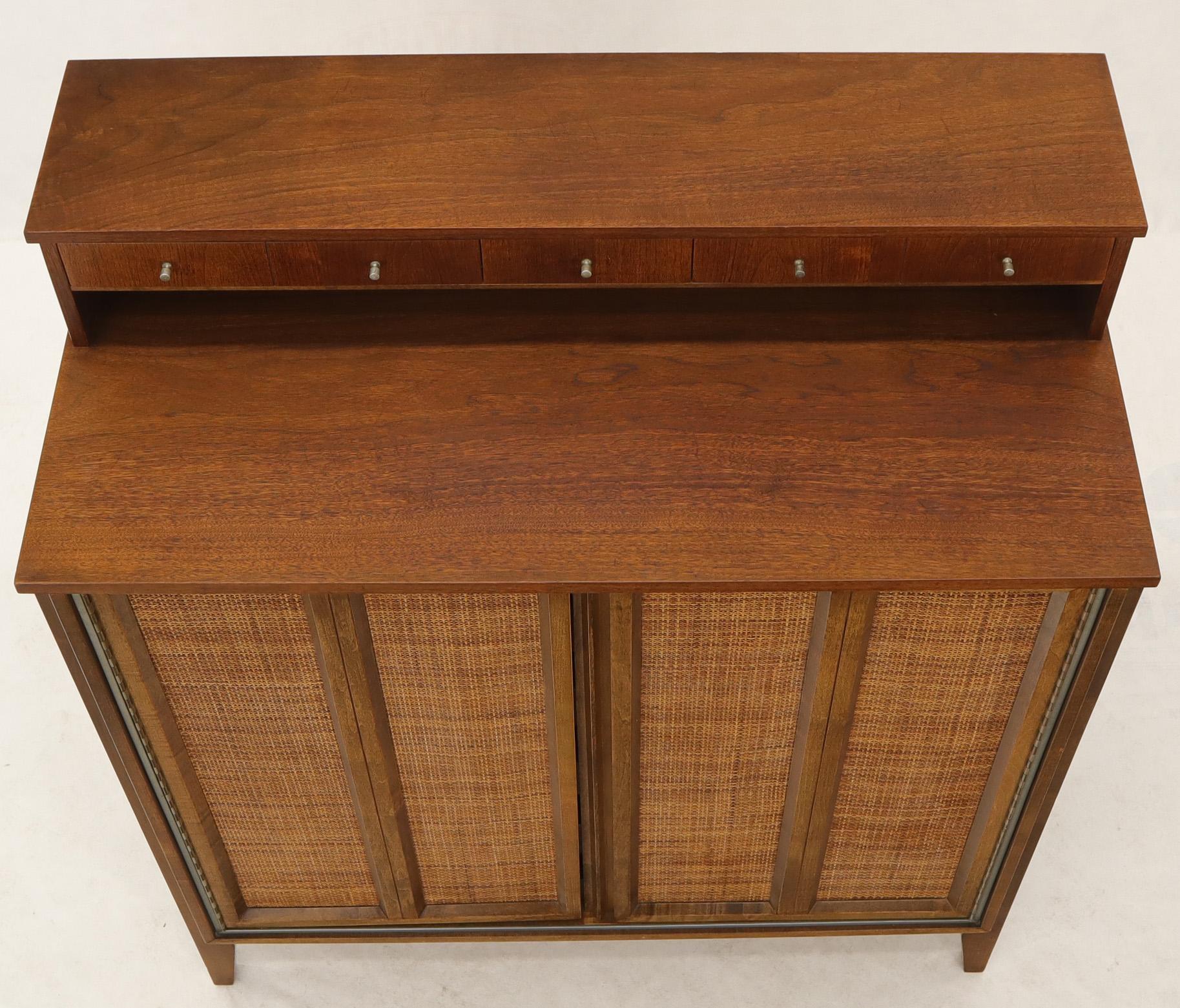 American Mid-Century Modern High Chest Dresser with Separate Jewelry Compartment on Top For Sale