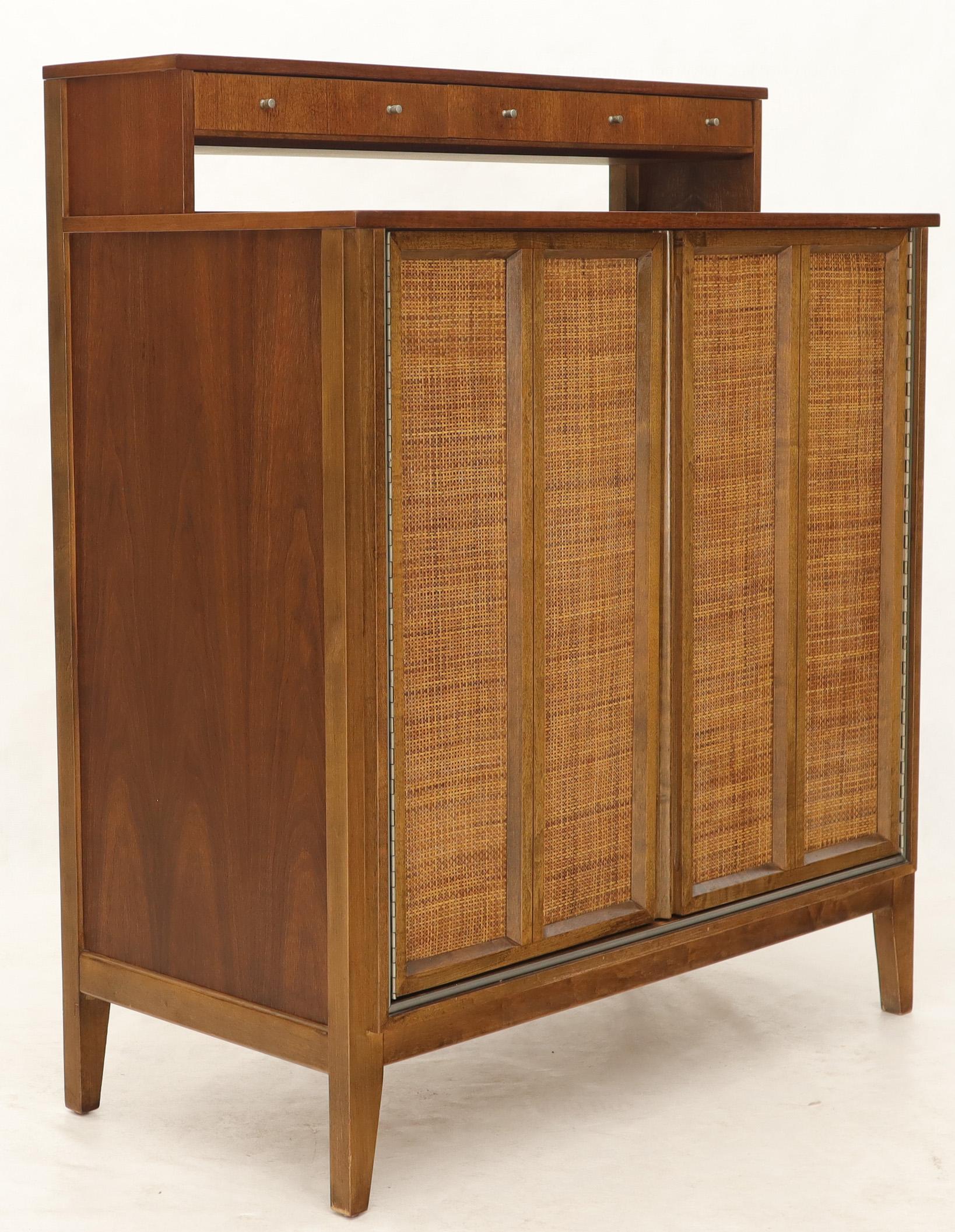 20th Century Mid-Century Modern High Chest Dresser with Separate Jewelry Compartment on Top For Sale