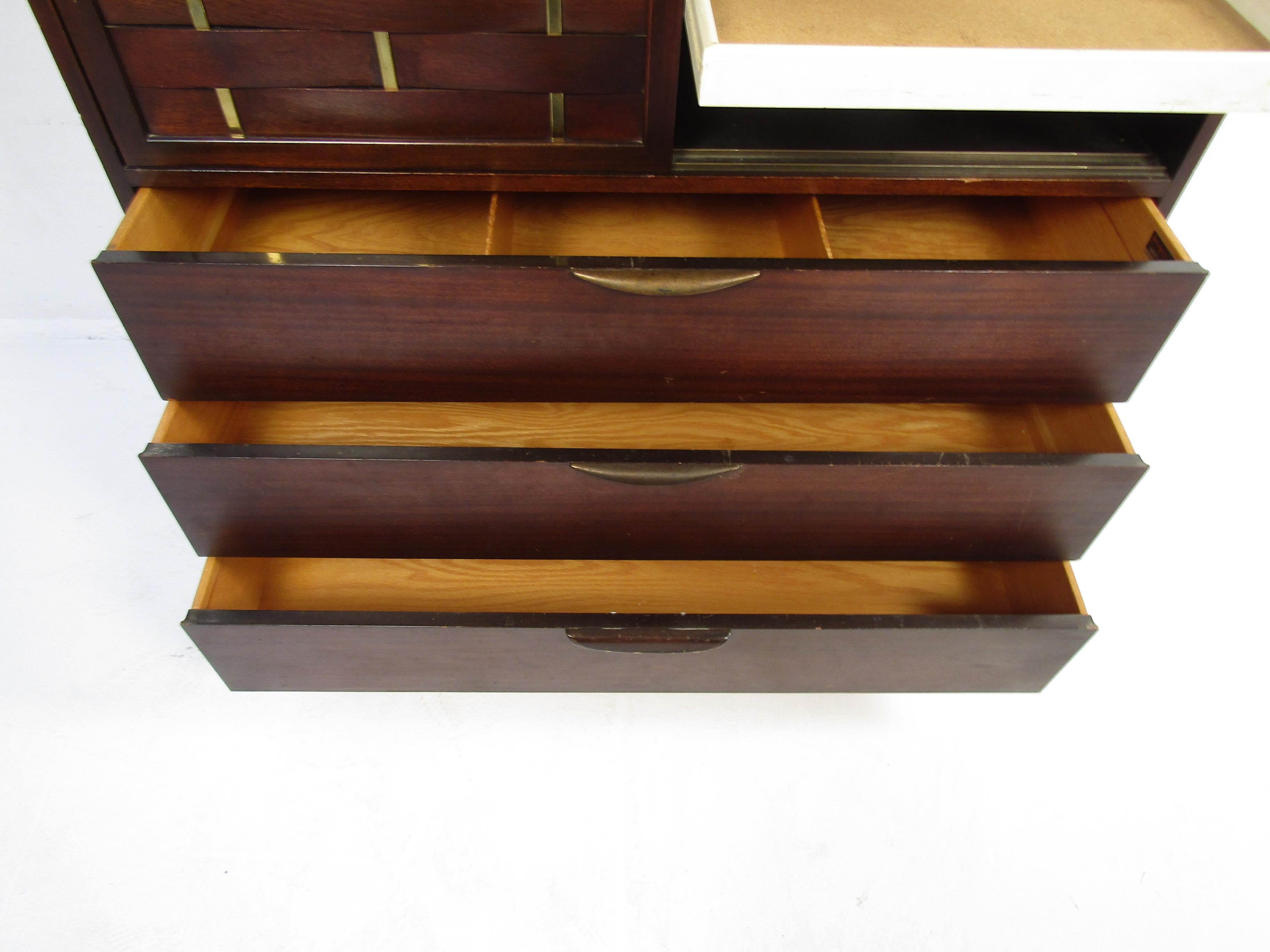 Mahogany Mid-Century Dresser Designed by Harvey Probber For Sale