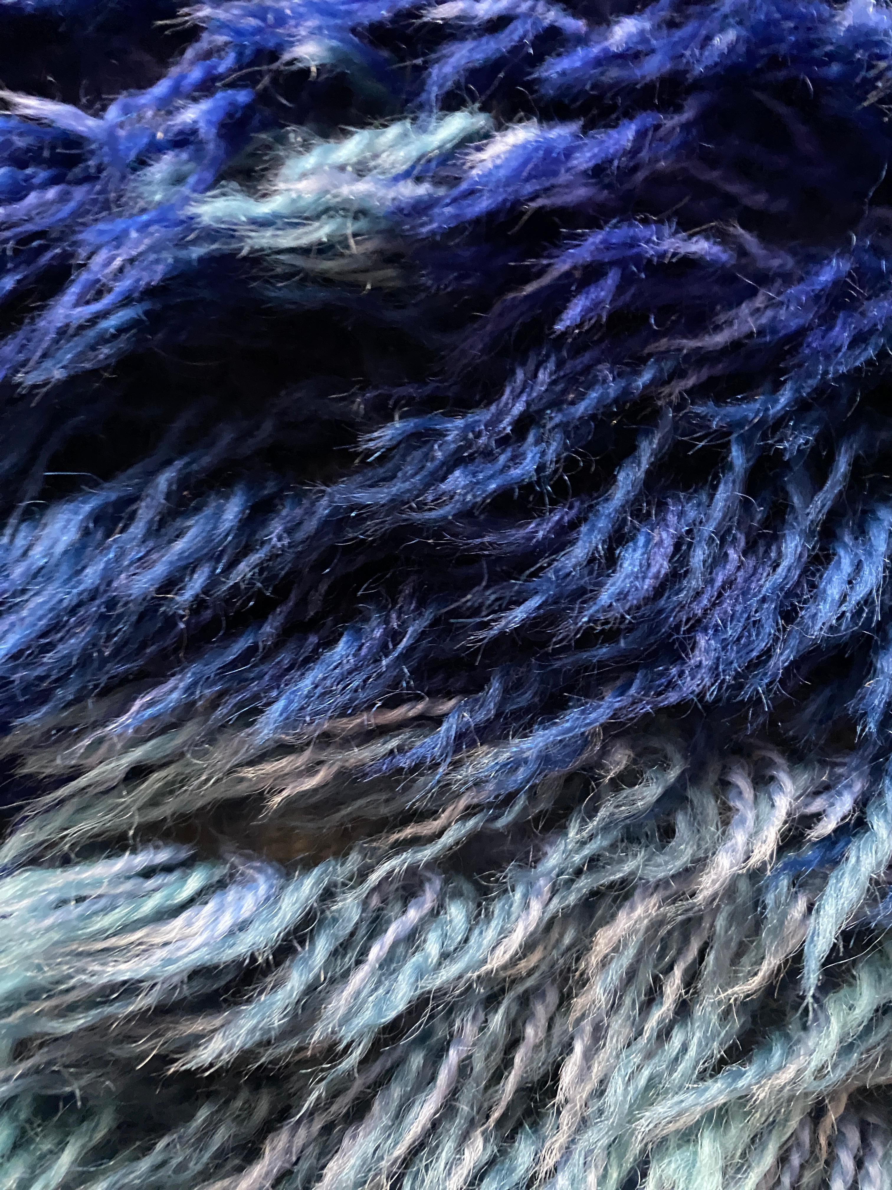 Mid-century Modern High Pile Blue and Violet Rya Rug, Sweden NIAB, Sweden, 1970. For Sale 4
